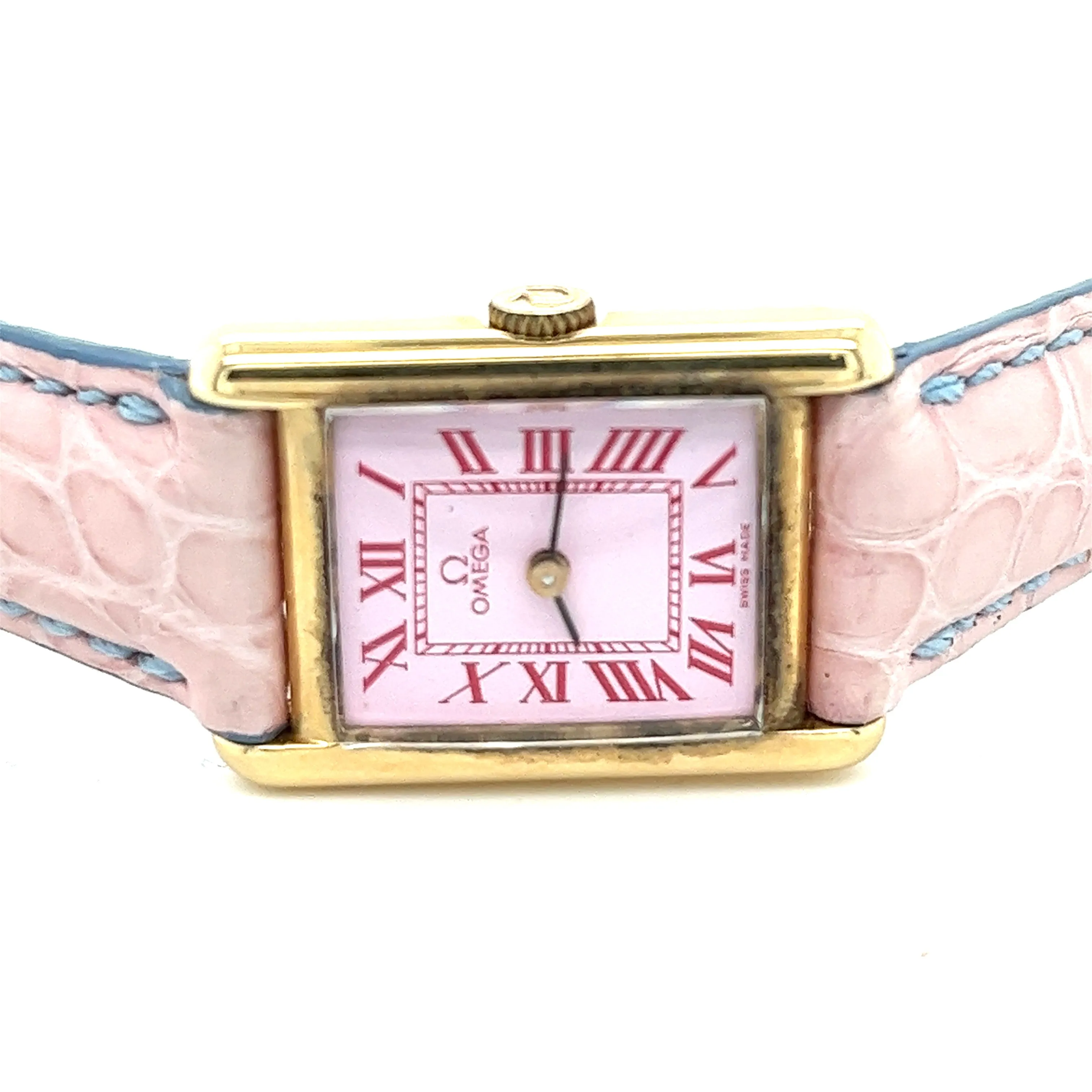14kt Gold mini Omega Tank Watch