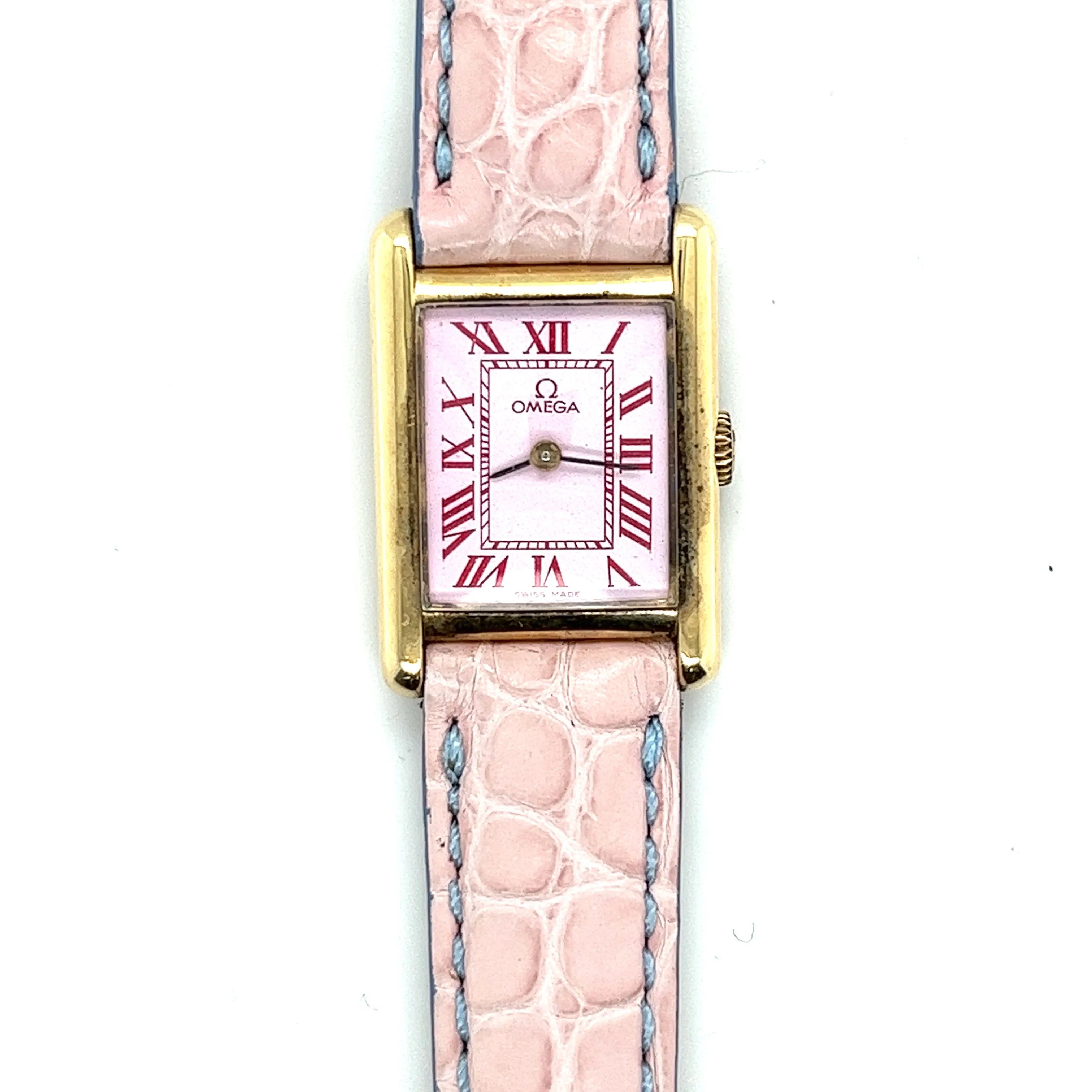 14kt Gold mini Omega Tank Watch
