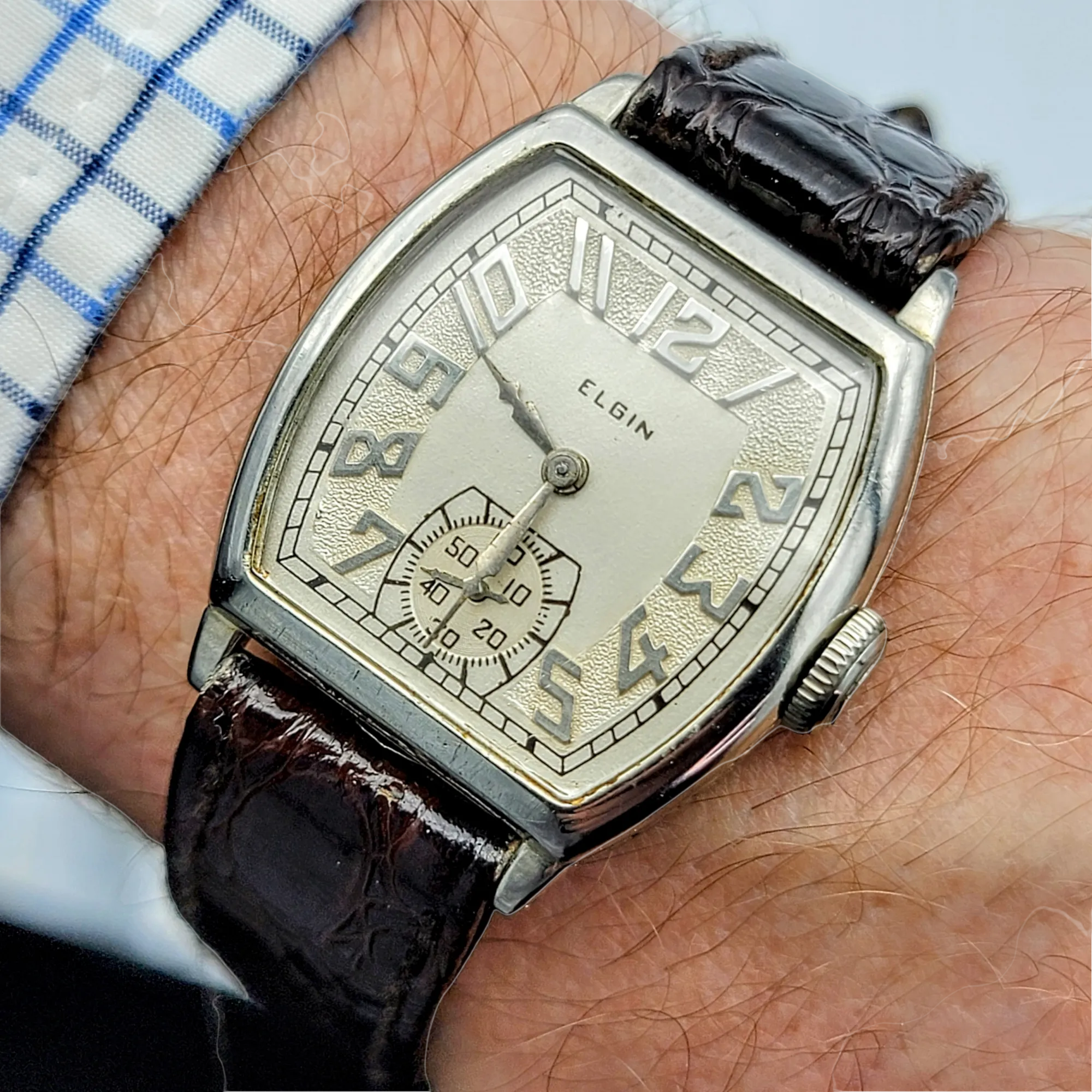 1930 ELGIN 14K White Gold Watch 15 Jewels Grade 428