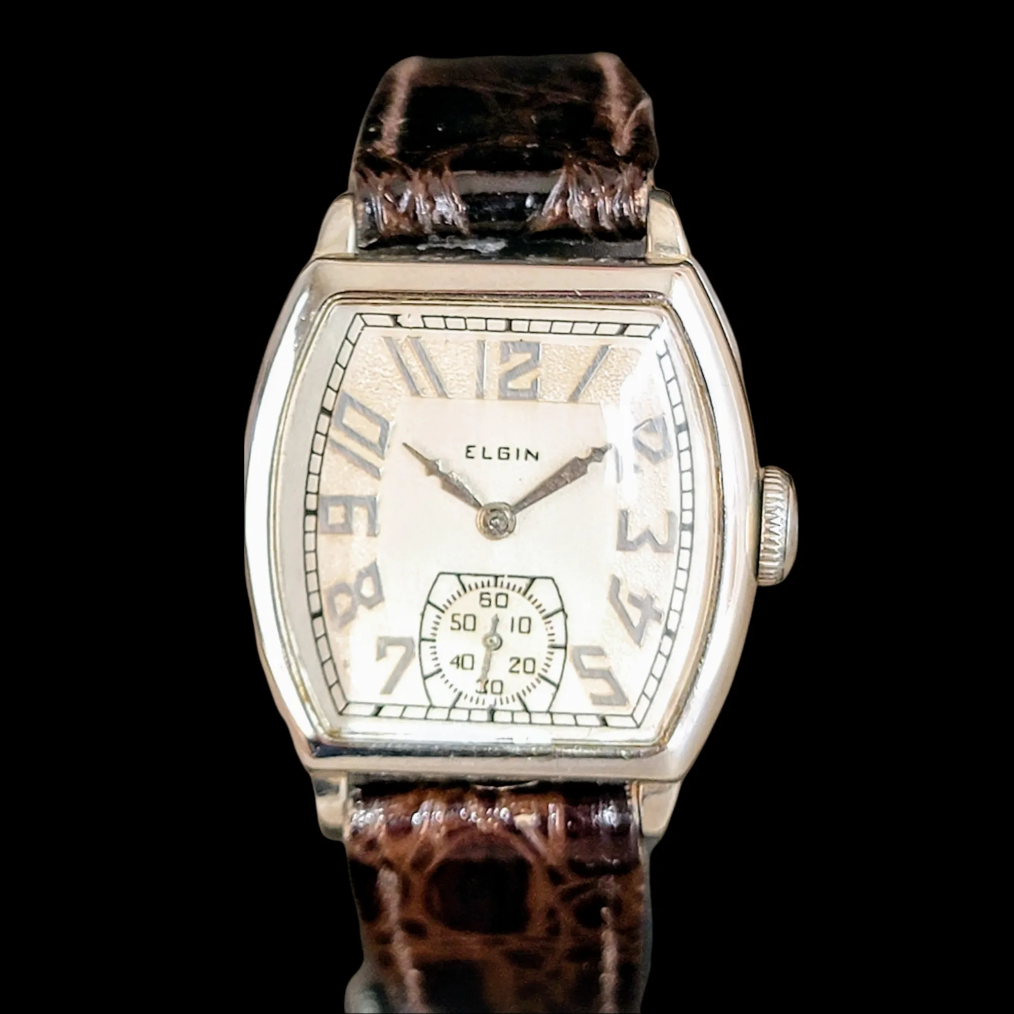 1930 ELGIN 14K White Gold Watch 15 Jewels Grade 428