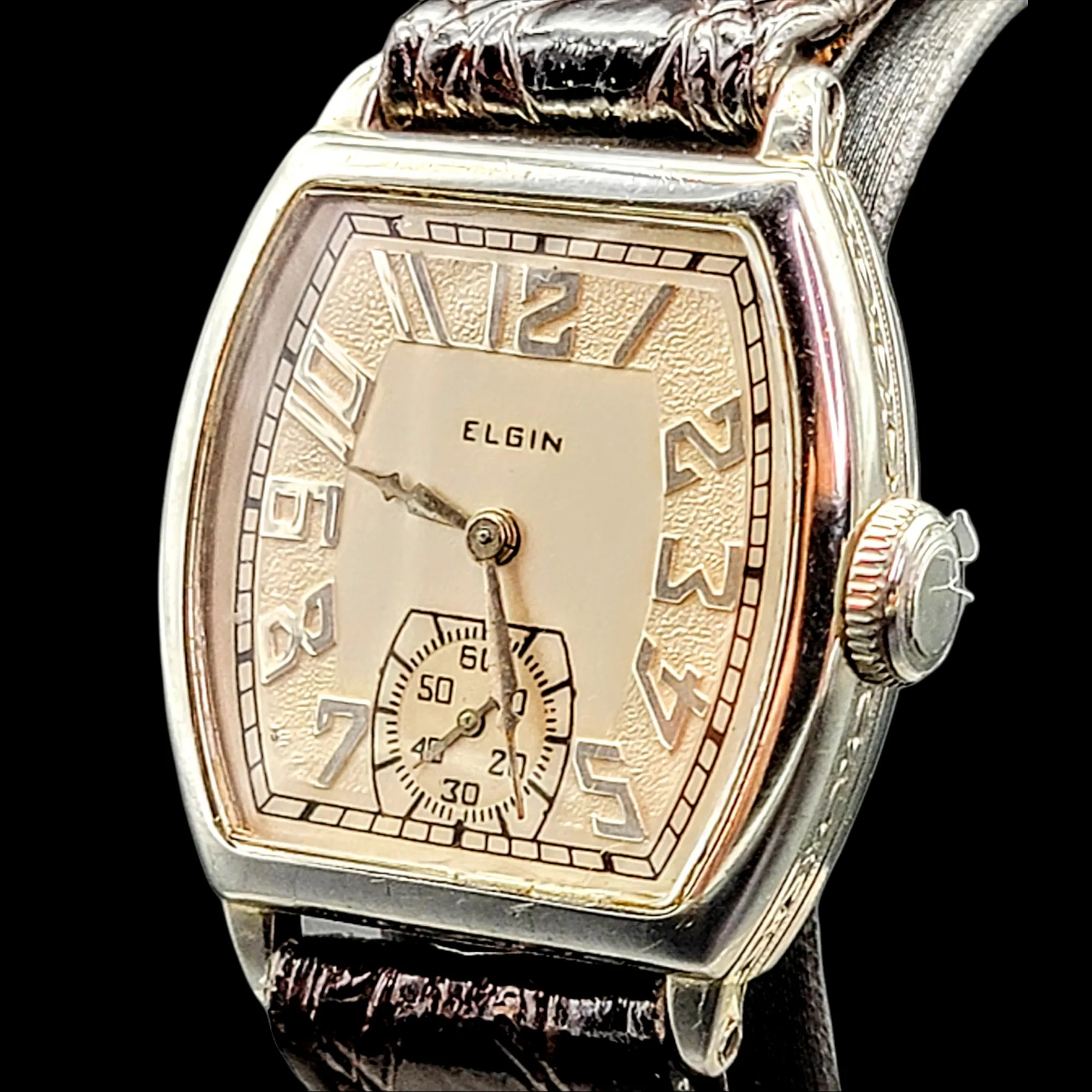 1930 ELGIN 14K White Gold Watch 15 Jewels Grade 428