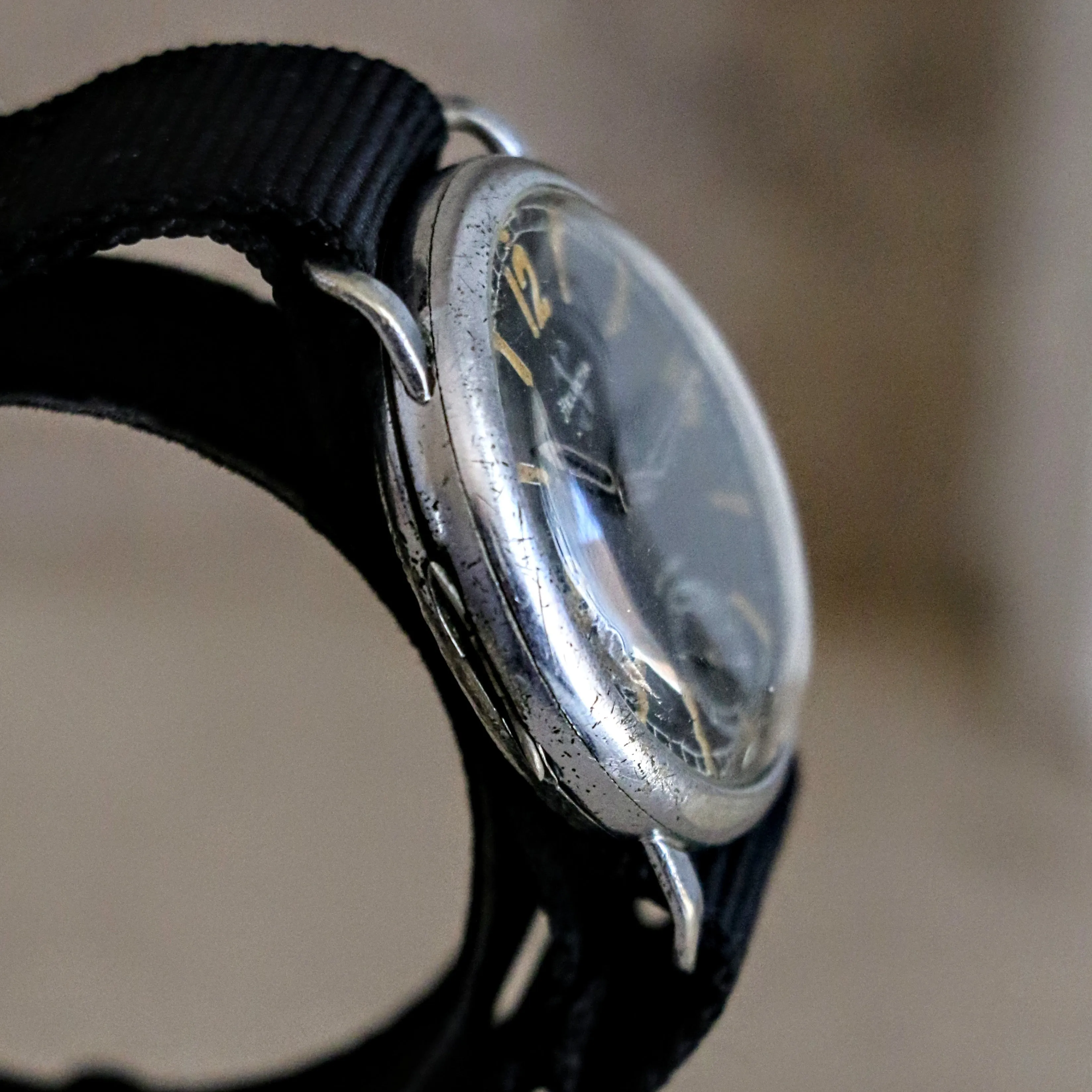 1939 HELVETIA Flieger Jumbo Watch WWII Pilot Vintage Wristwatch Cal. 51S 3 ADJTS