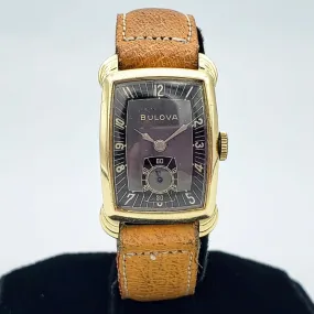 1947 BULOVA Senator Two-Tone Black Dial U.S.A. Caliber 8AE 17 Jewels Watch