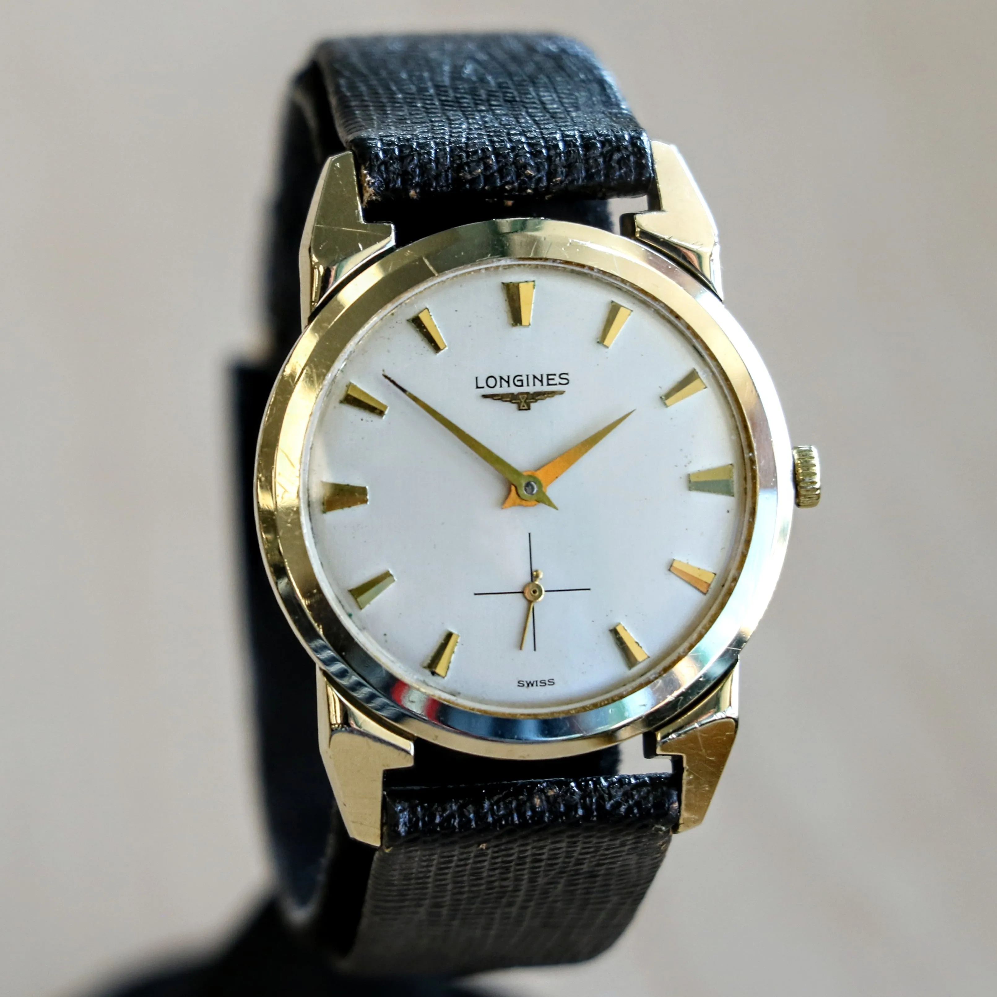 1955 LONGINES Watch 17 Jewels Cal. 23Z Fancy Lugs Vintage Swiss Made Wristwatch