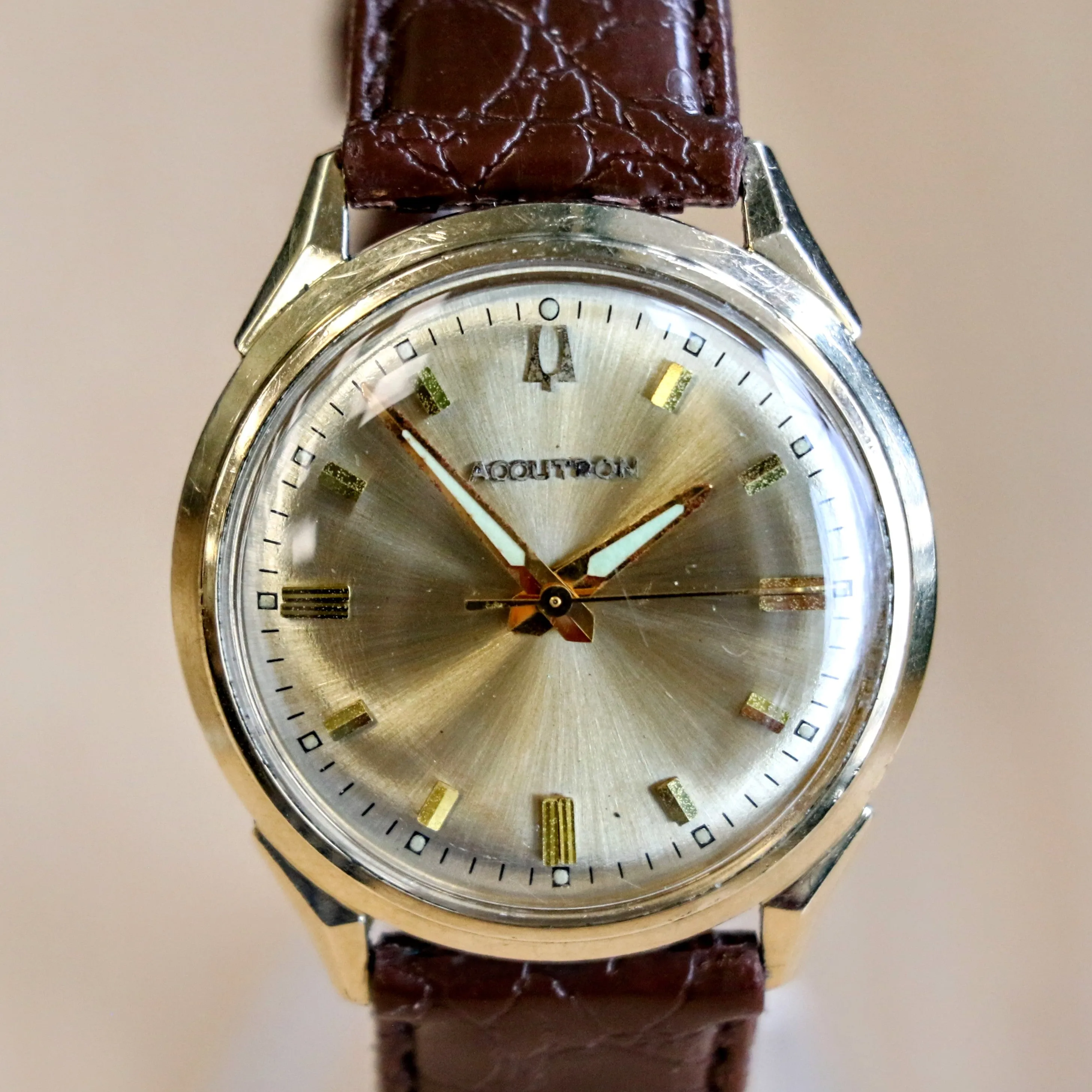 1966 BULOVA Accutron "412" Wristwatch 15 Jewels Cal. 214 Tunning Fork 10K G.F. Watch