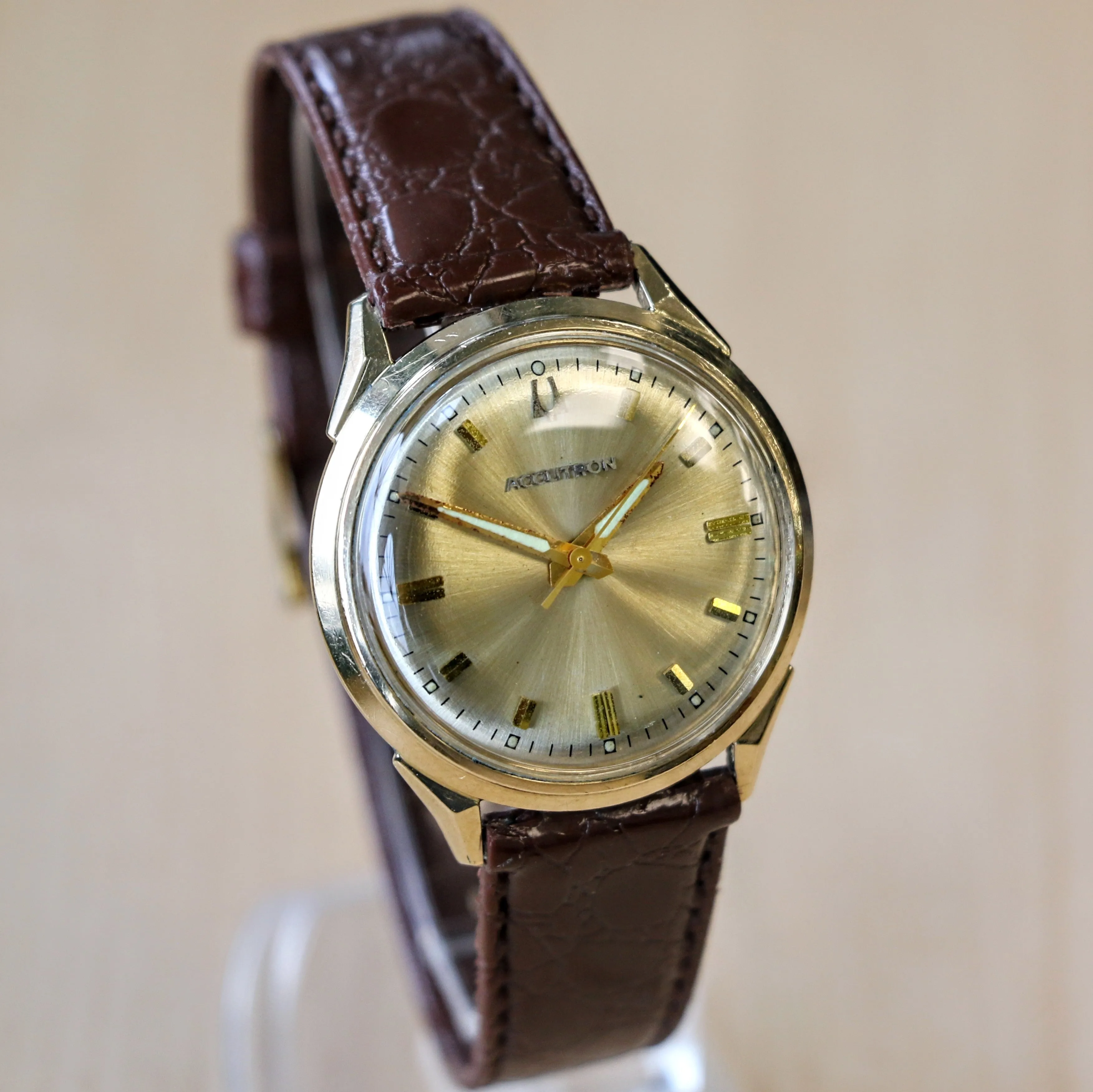 1966 BULOVA Accutron "412" Wristwatch 15 Jewels Cal. 214 Tunning Fork 10K G.F. Watch
