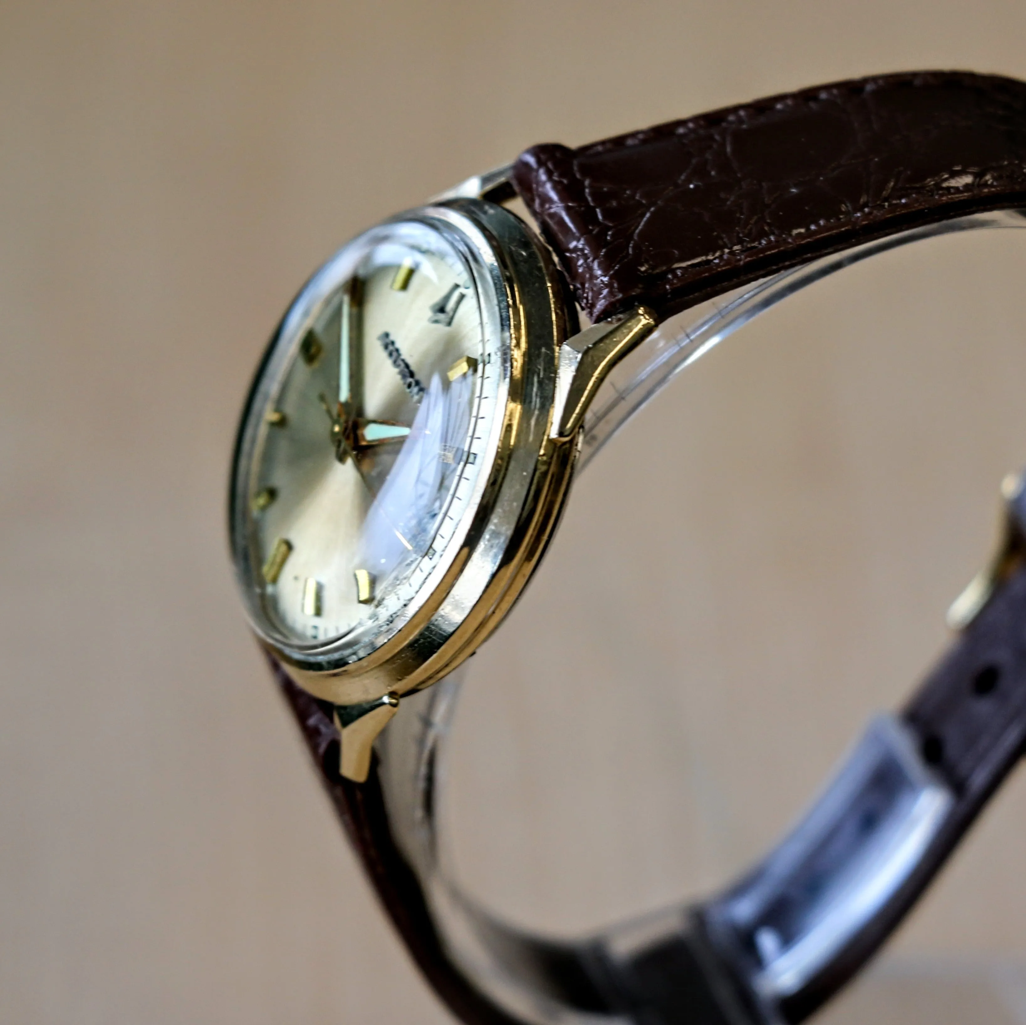 1966 BULOVA Accutron "412" Wristwatch 15 Jewels Cal. 214 Tunning Fork 10K G.F. Watch