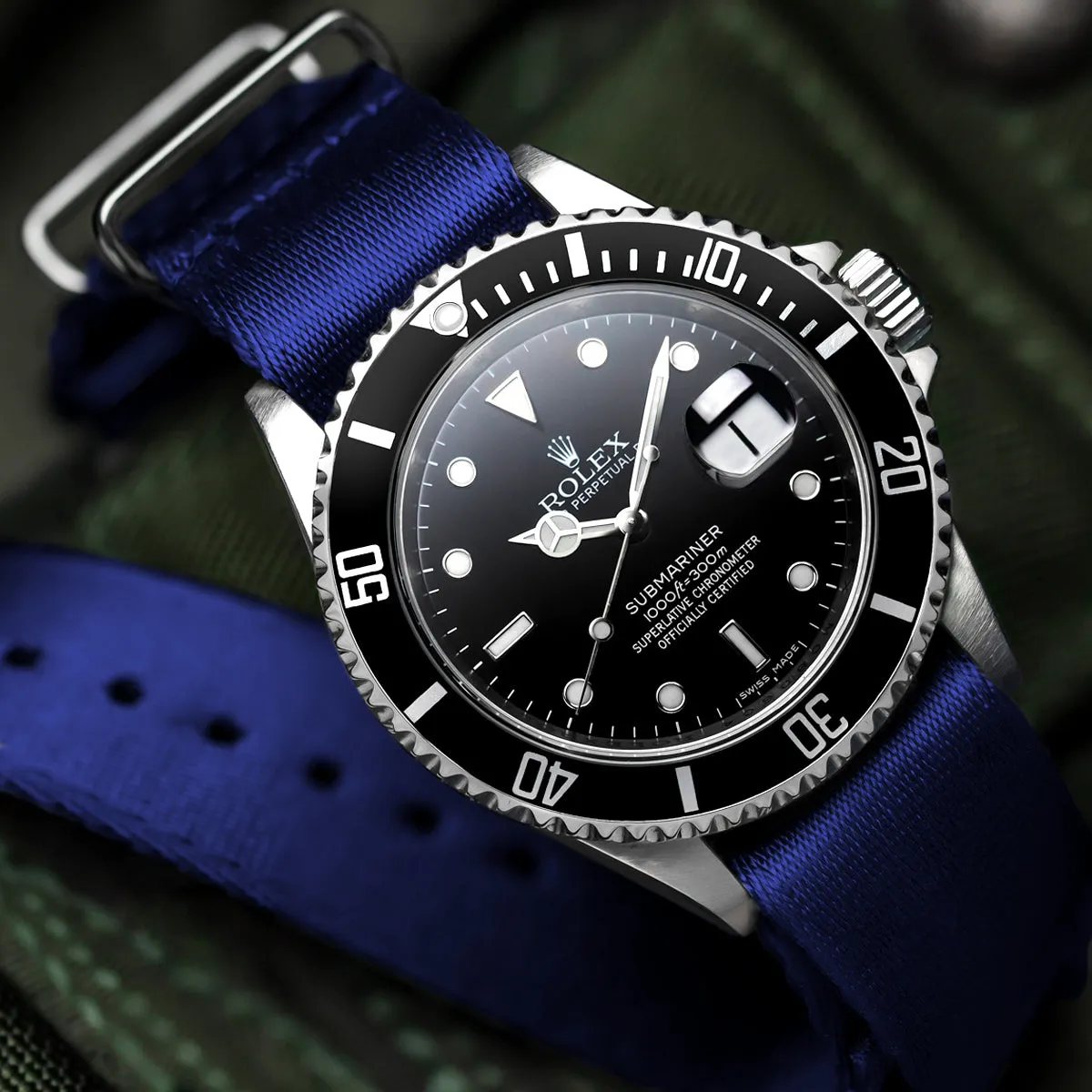 1973 British Military Watch Strap: ARMOURED - Admiralty Grey, Satin