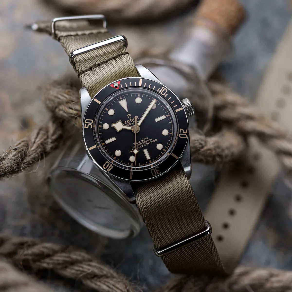 1973 British Military Watch Strap: ARMOURED - Admiralty Grey, Satin