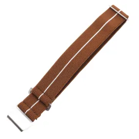 20mm, 22mm Military Style Spice Orange & White Multi Color Elastic Nylon Watch Strap