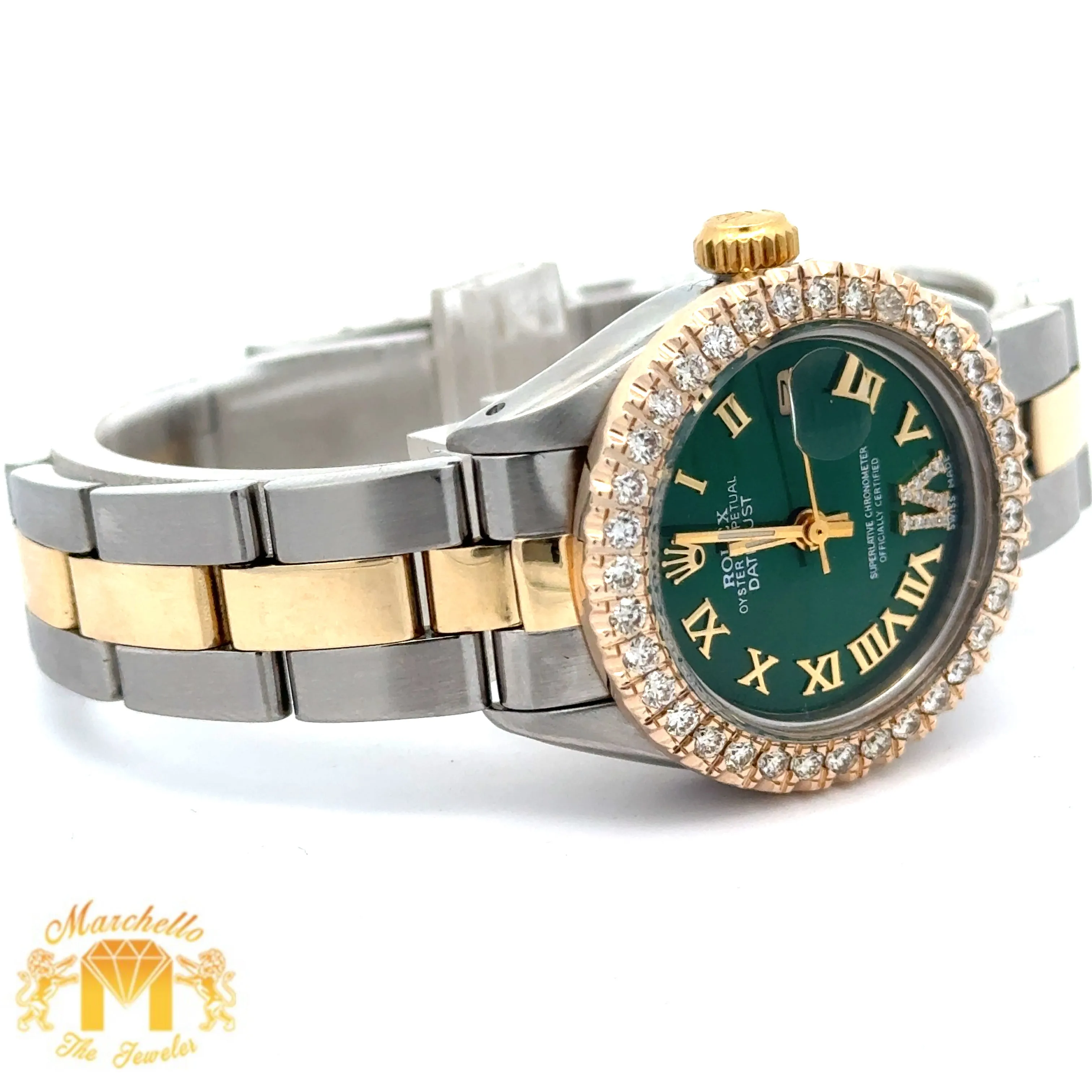 26mm Ladies` Rolex Diamond Watch with Two-Tone Oyster Bracelet