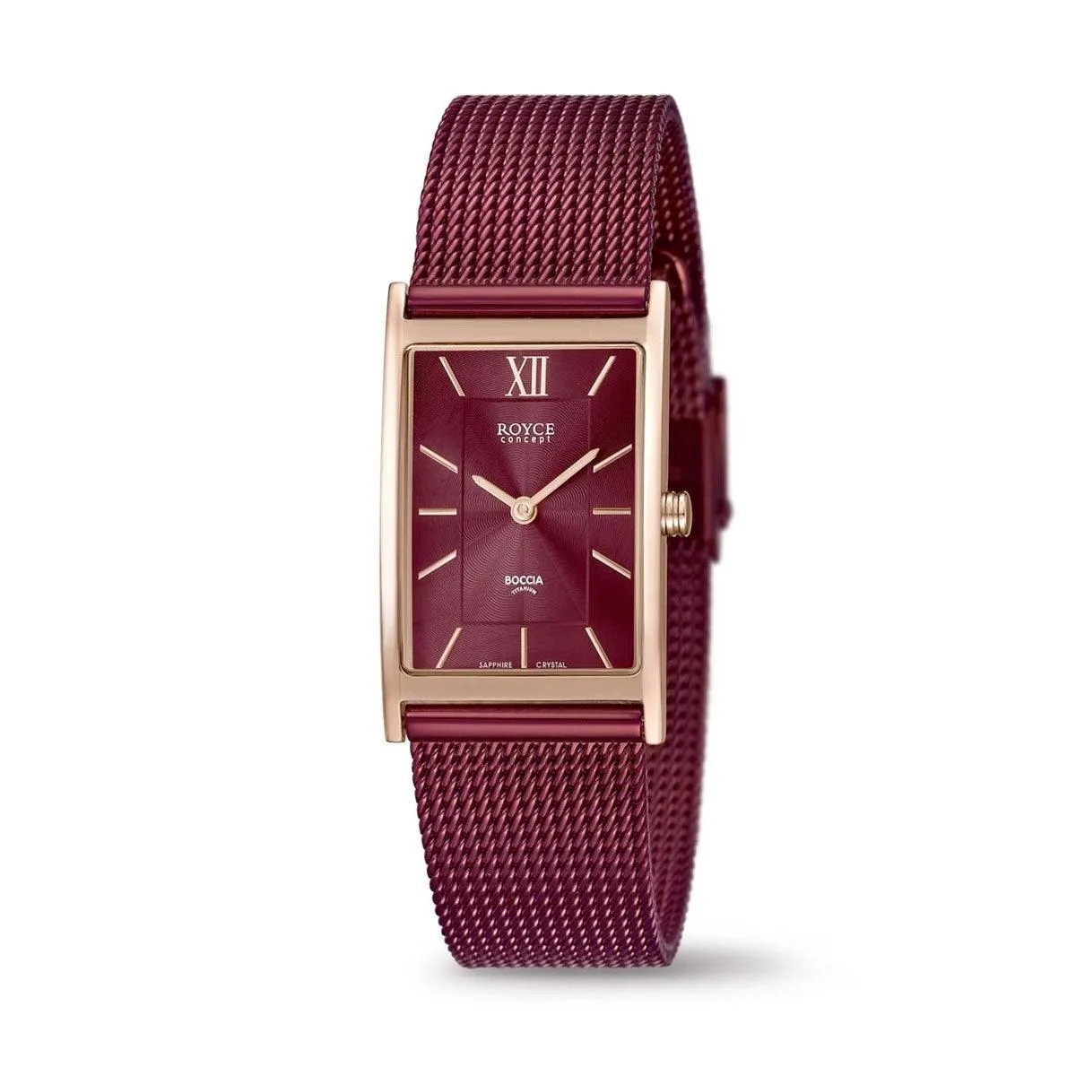 3285-10 - Ladies Red & Rose Gold Dress Watch