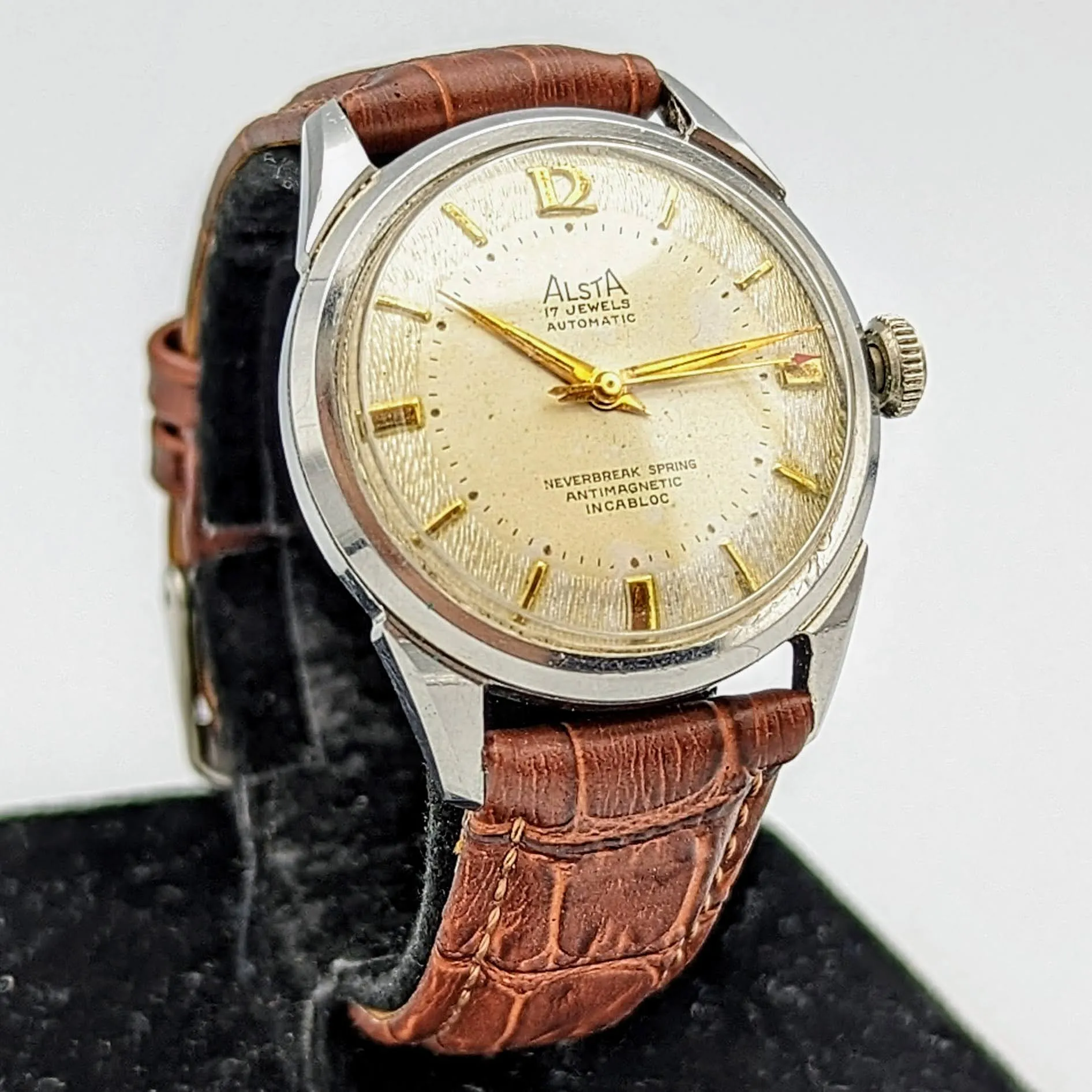 ALSTA Automatic Watch 17 Jewels Cal. HM 1560 Swiss Vintage Wristwatch