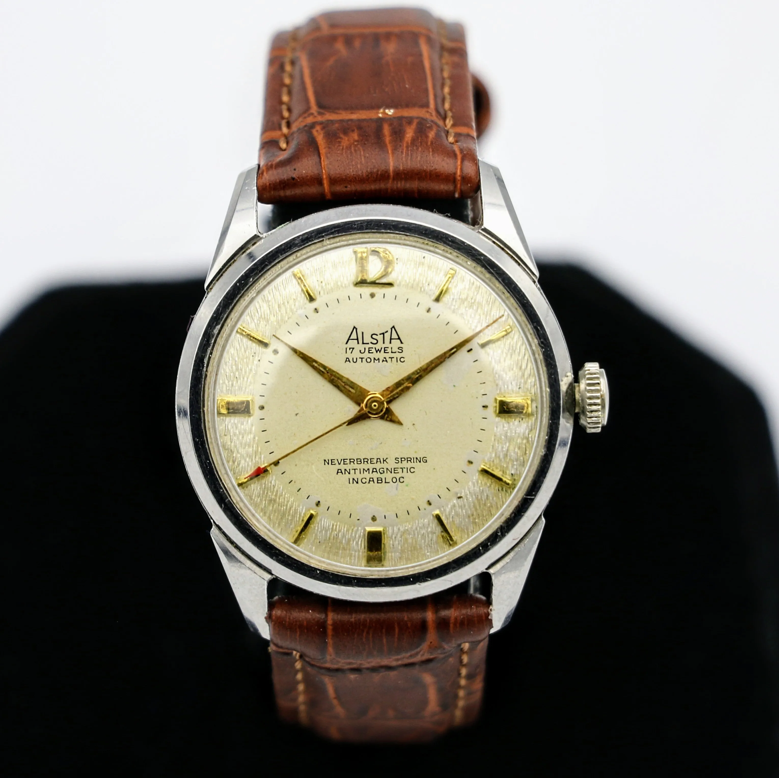 ALSTA Automatic Watch 17 Jewels Cal. HM 1560 Swiss Vintage Wristwatch