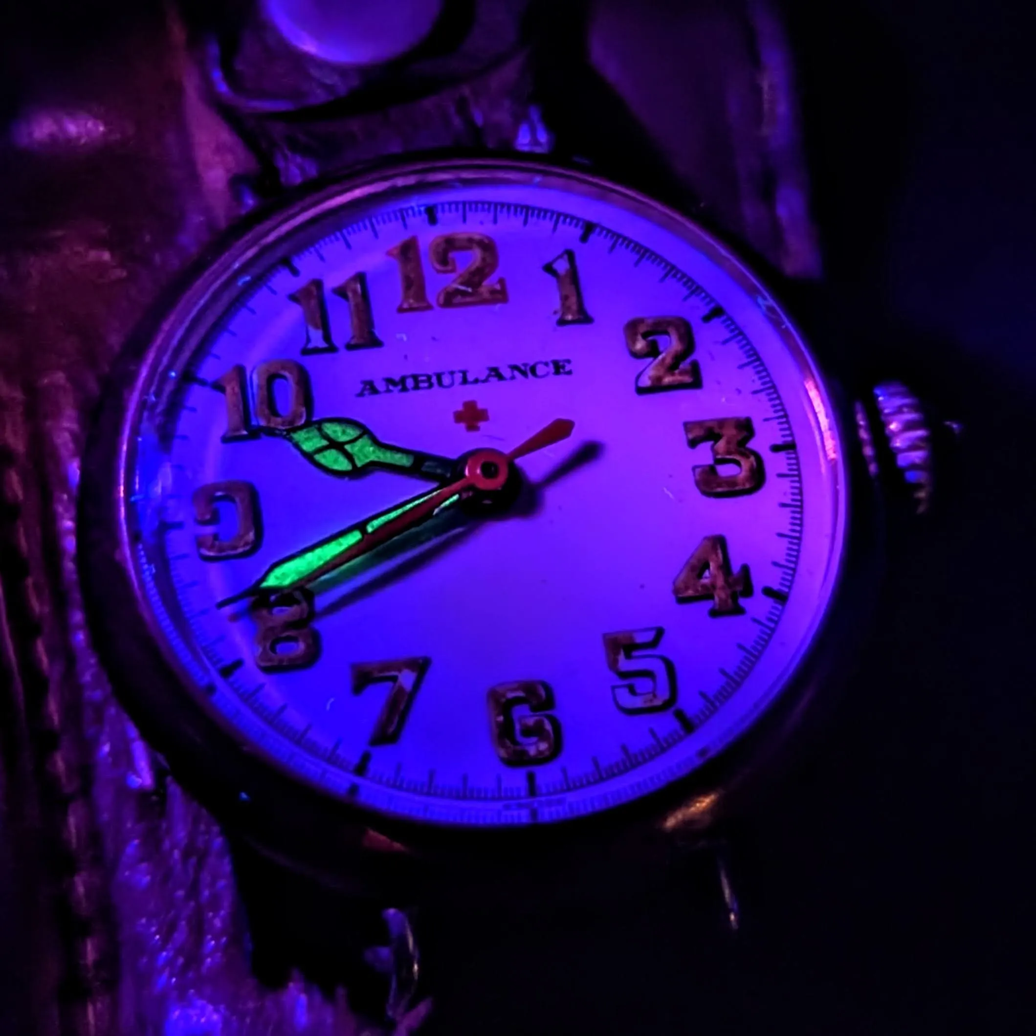 AMBULANCE Red Cross Trench Watch WWI Doctor’s Wristwatch by Marvin Watch Co.