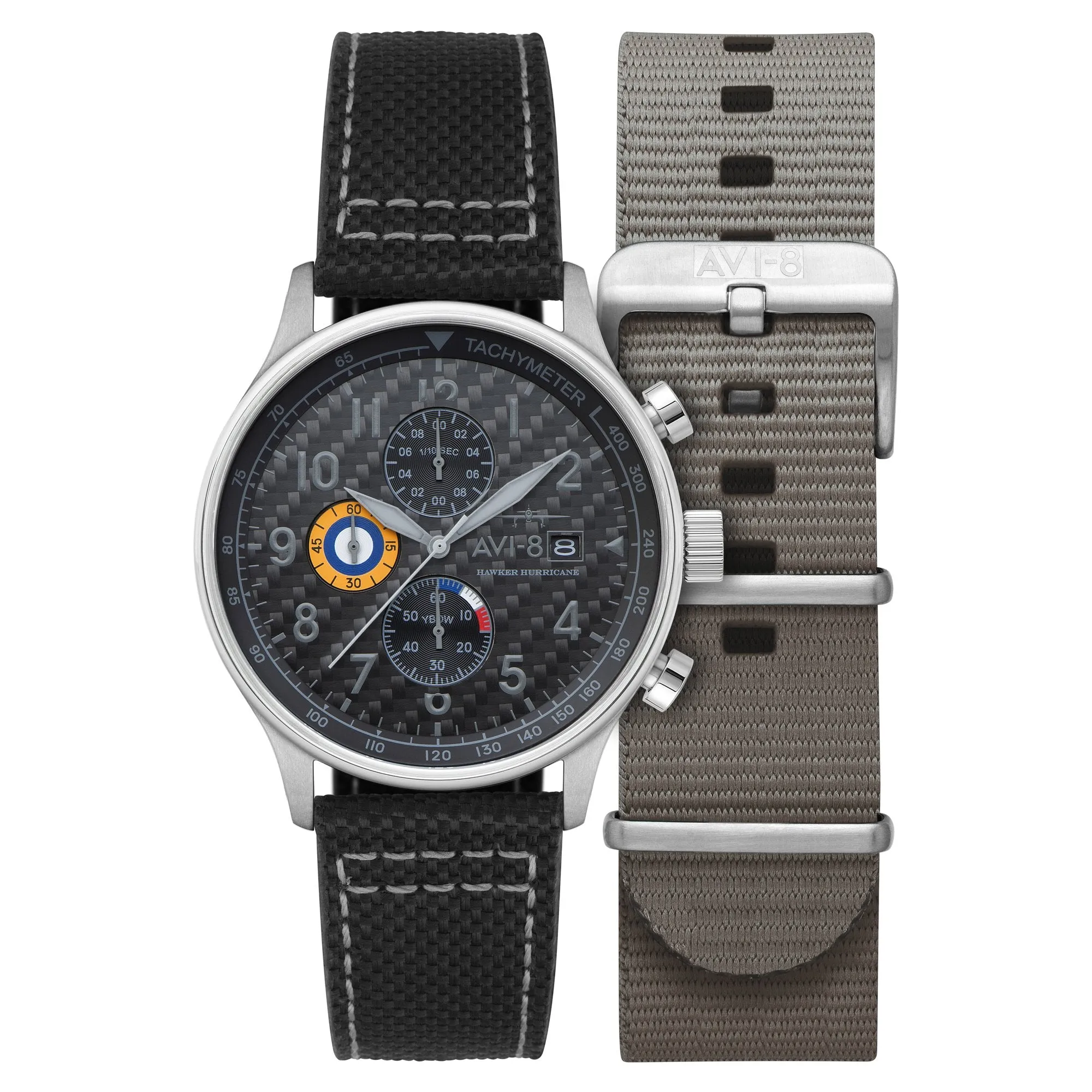 AVI-8 Hawker Hurricane Classic Chronograph Carbon Fiber Black
