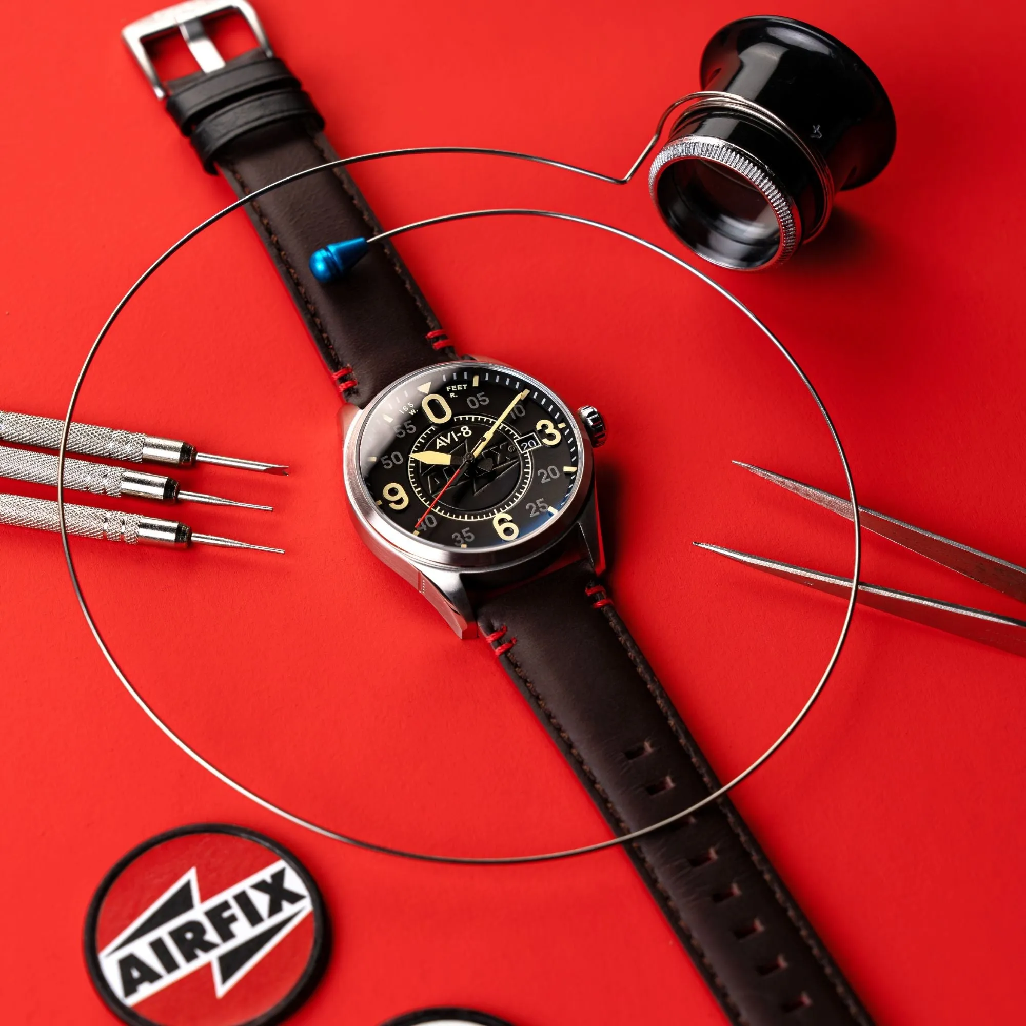 AVI-8 Spitfire Smith Automatic - Airfix Edition Granite Black Men's Watch AV-4090-08