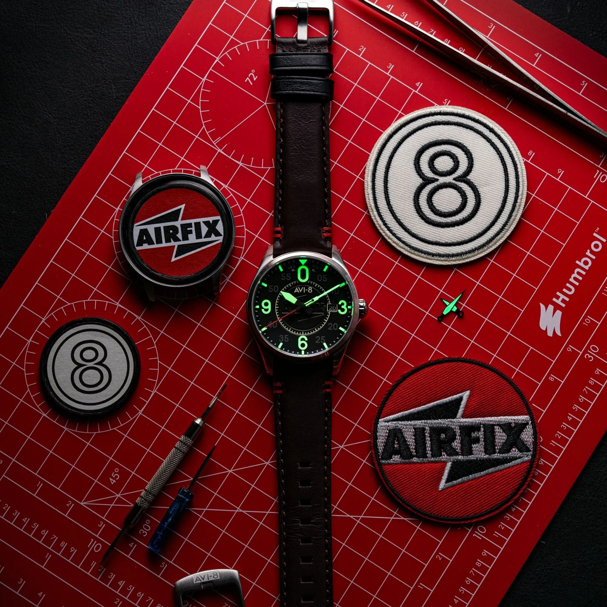 AVI-8 Spitfire Smith Automatic - Airfix Edition Granite Black Men's Watch AV-4090-08