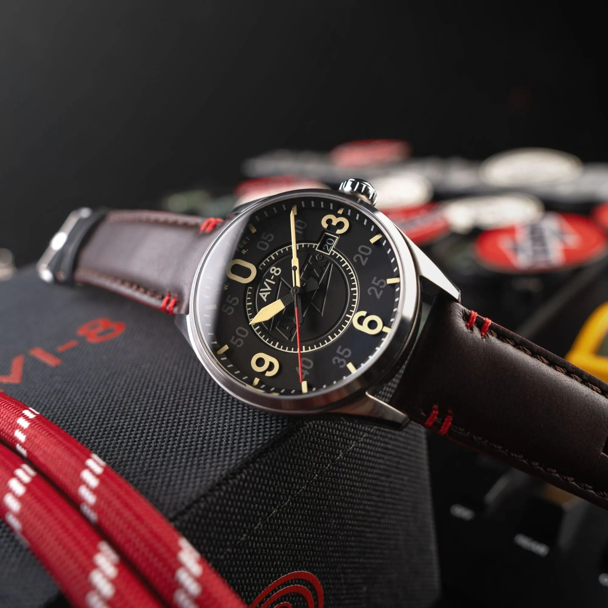 AVI-8 Spitfire Smith Automatic - Airfix Edition Granite Black Men's Watch AV-4090-08