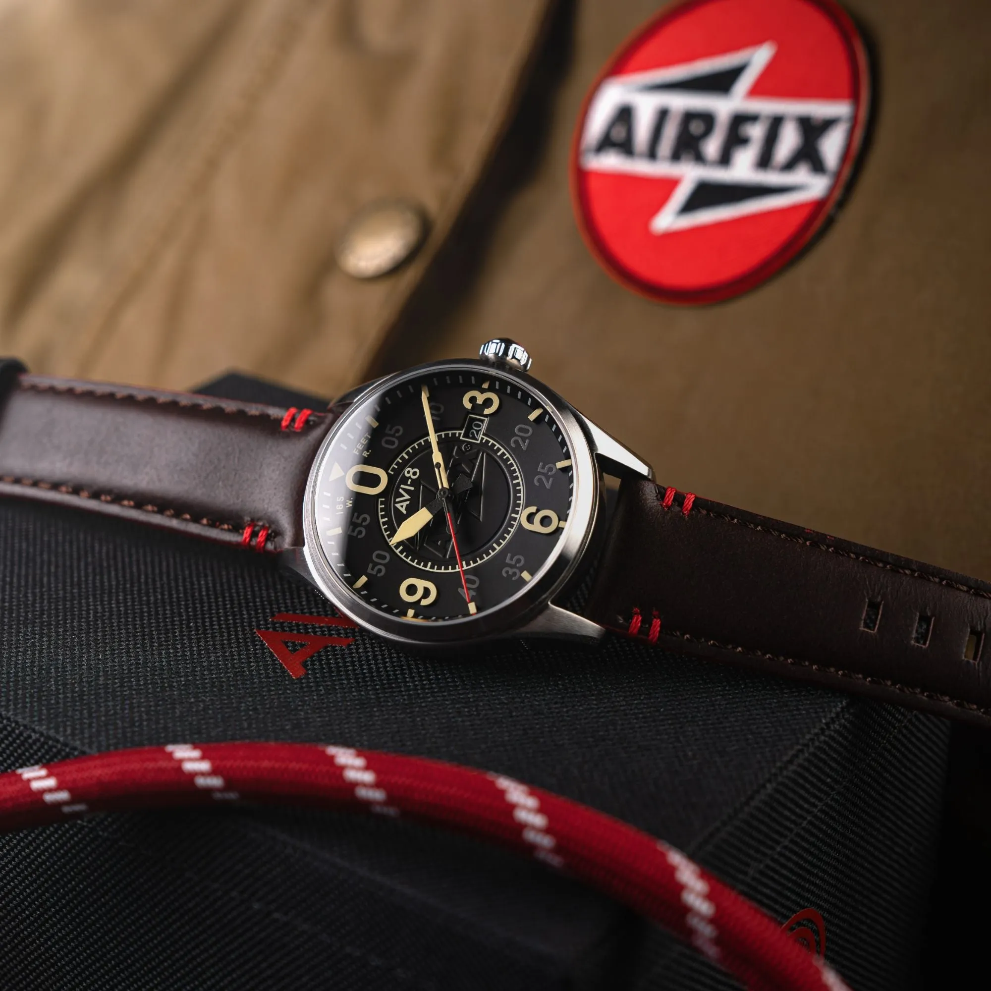 AVI-8 Spitfire Smith Automatic - Airfix Edition Granite Black Men's Watch AV-4090-08