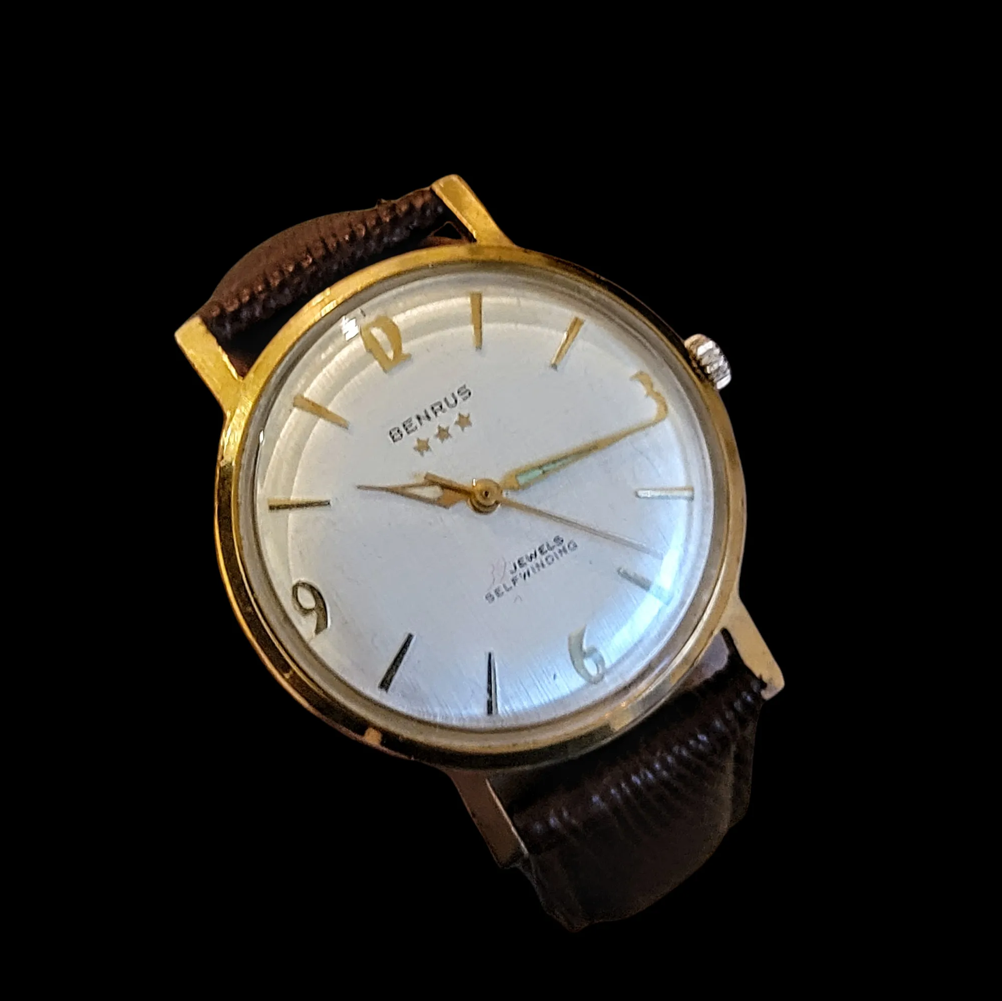 BENRUS Three Stars 39 Jewels Self-Winding Watch Cal. ETA 2451 - In BOX!