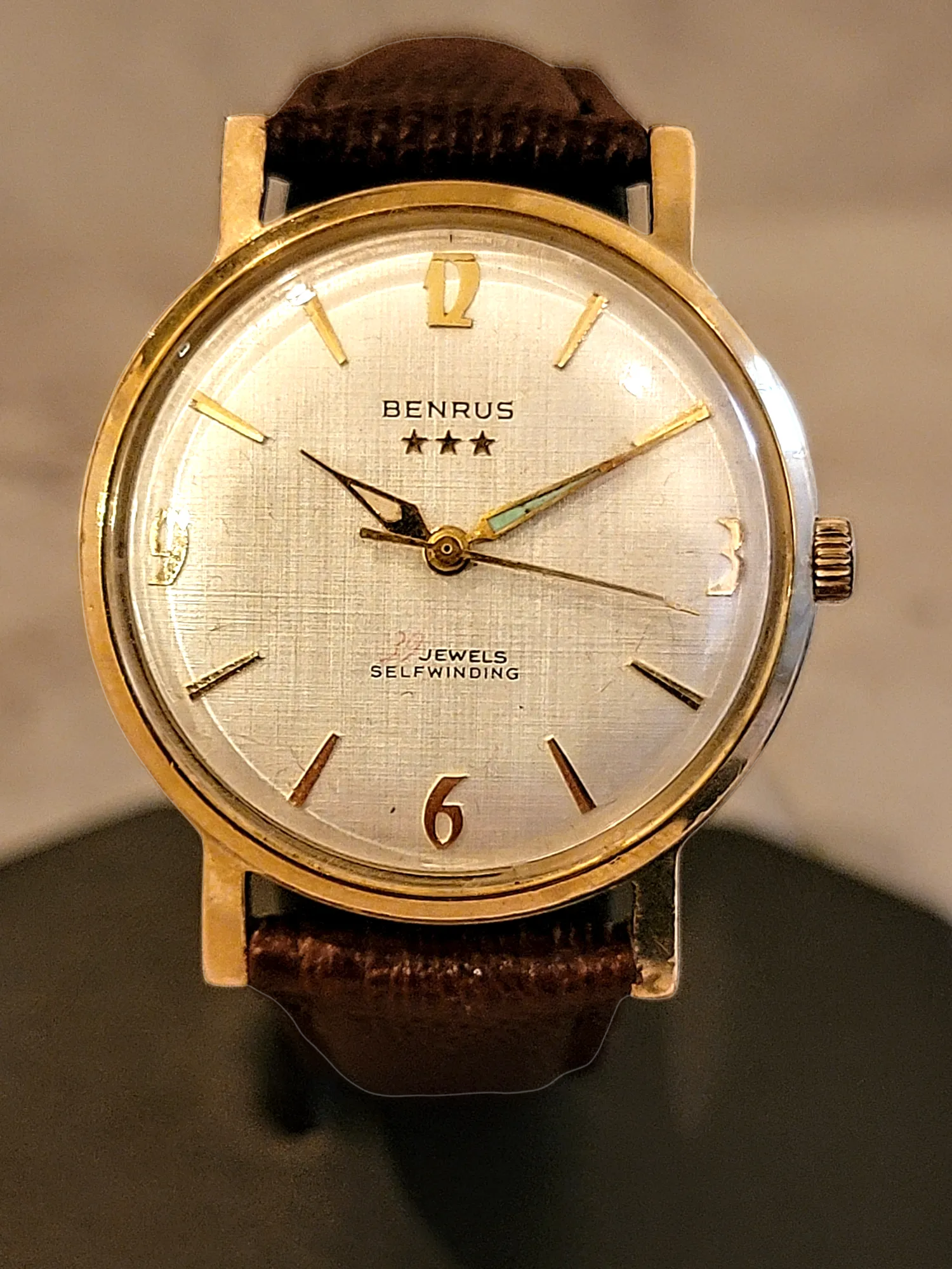 BENRUS Three Stars 39 Jewels Self-Winding Watch Cal. ETA 2451 - In BOX!