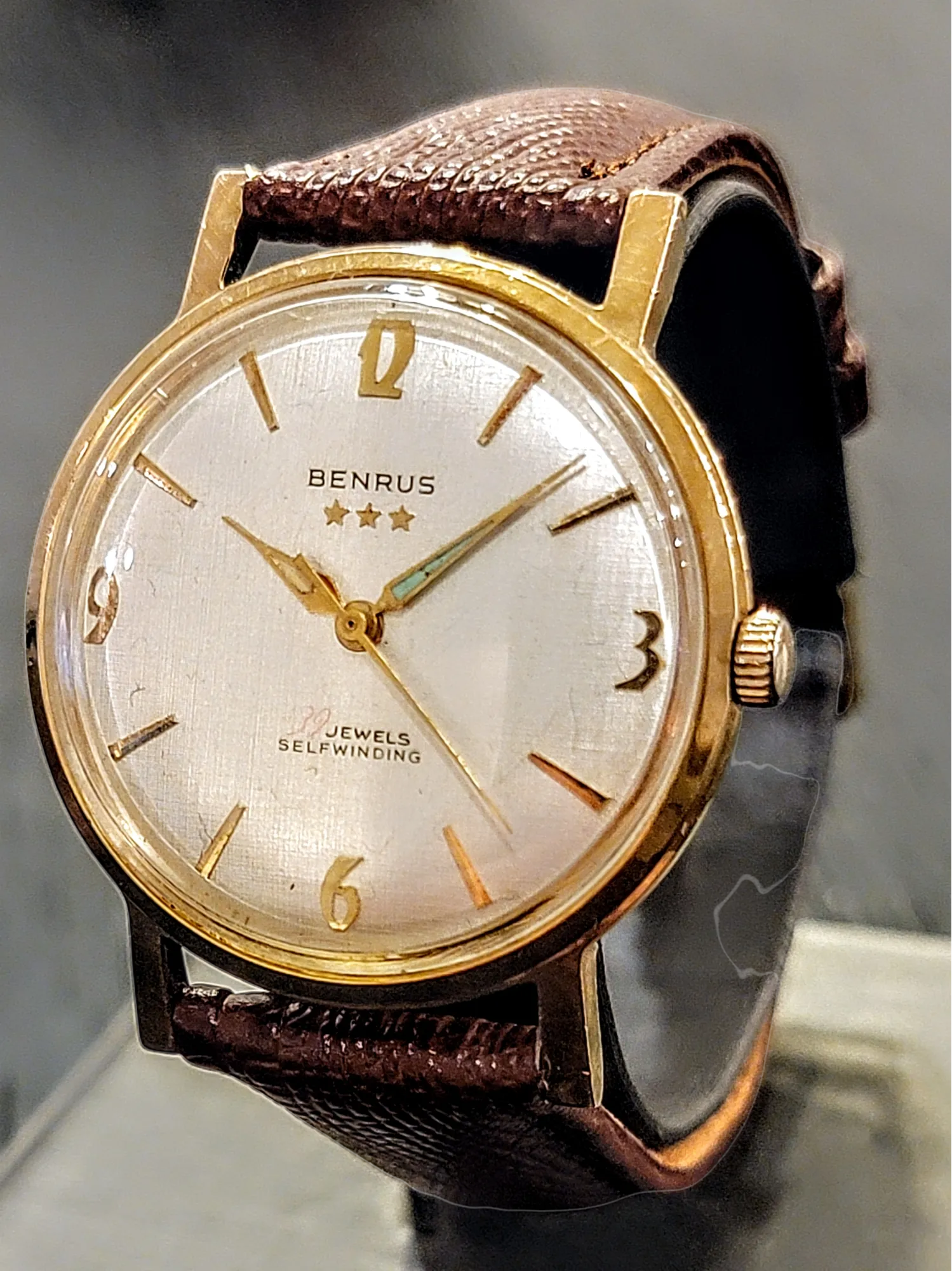 BENRUS Three Stars 39 Jewels Self-Winding Watch Cal. ETA 2451 - In BOX!
