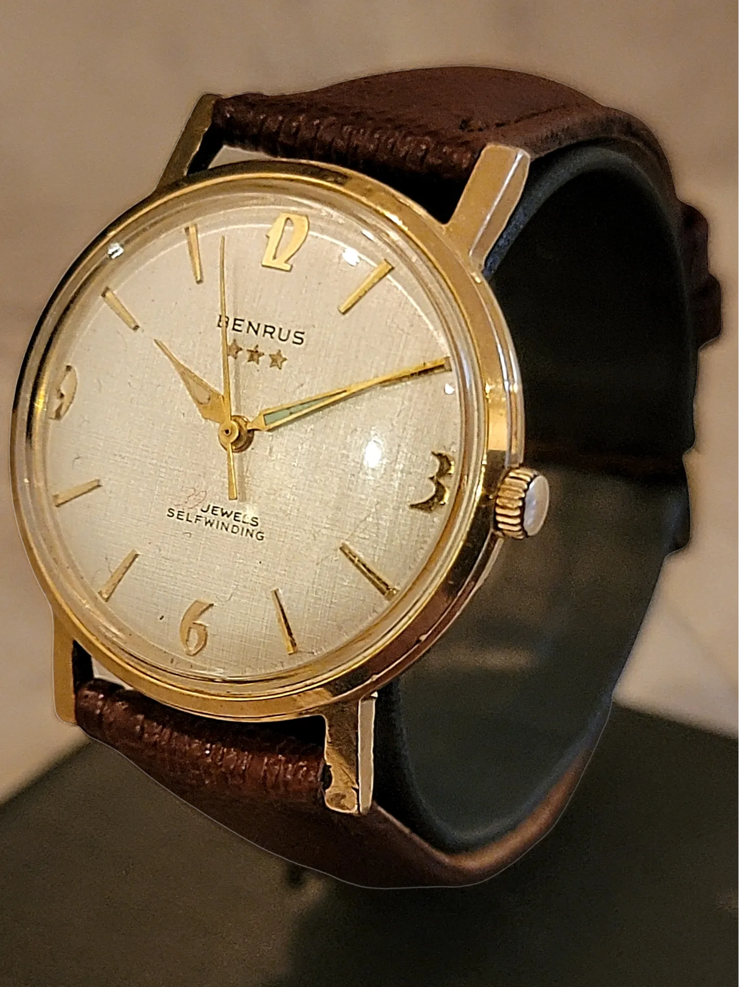 BENRUS Three Stars 39 Jewels Self-Winding Watch Cal. ETA 2451 - In BOX!