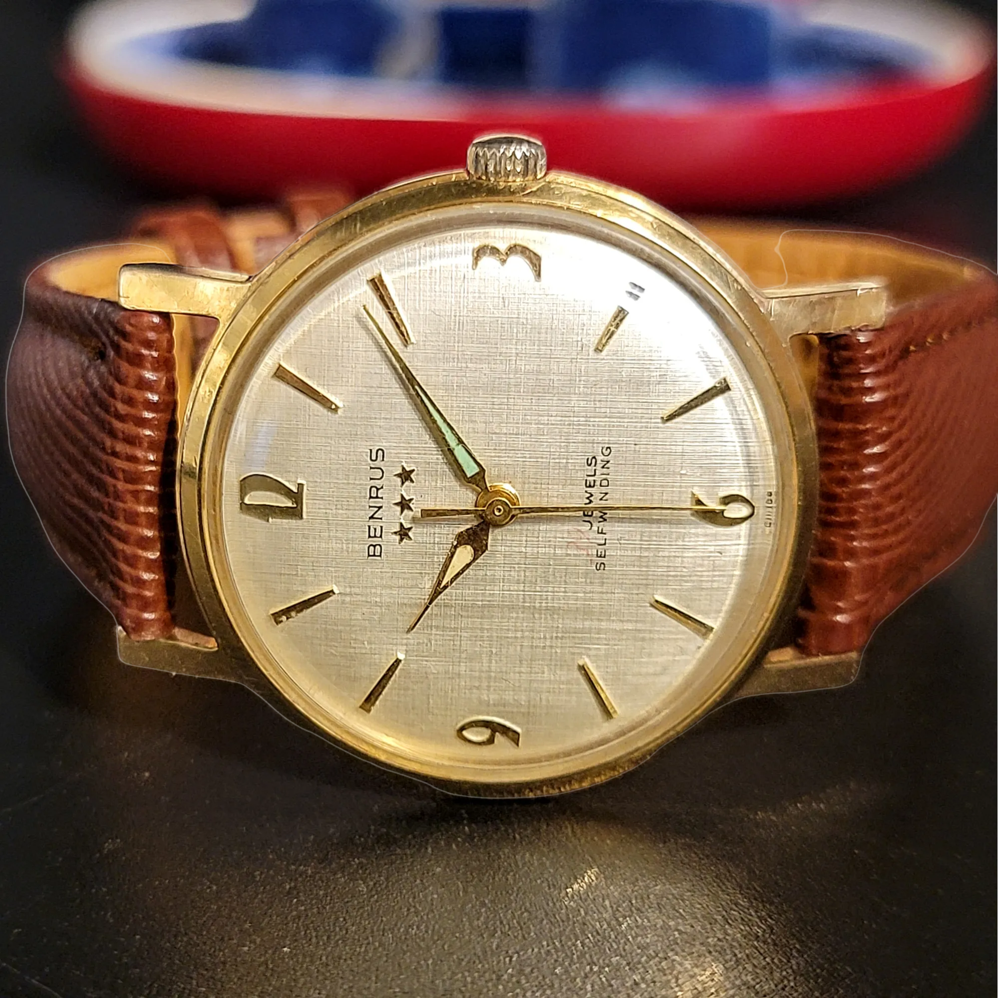 BENRUS Three Stars 39 Jewels Self-Winding Watch Cal. ETA 2451 - In BOX!