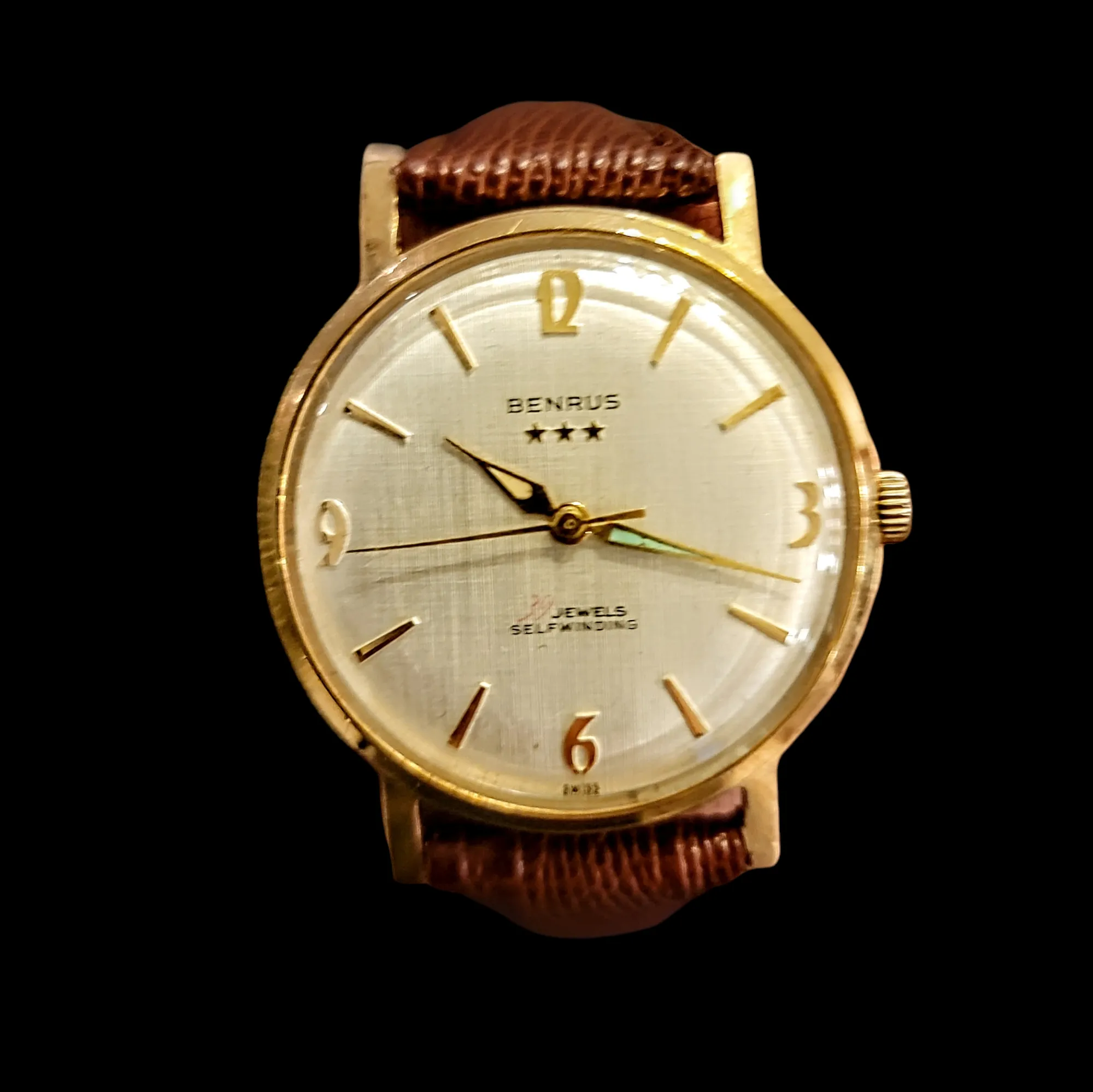 BENRUS Three Stars 39 Jewels Self-Winding Watch Cal. ETA 2451 - In BOX!
