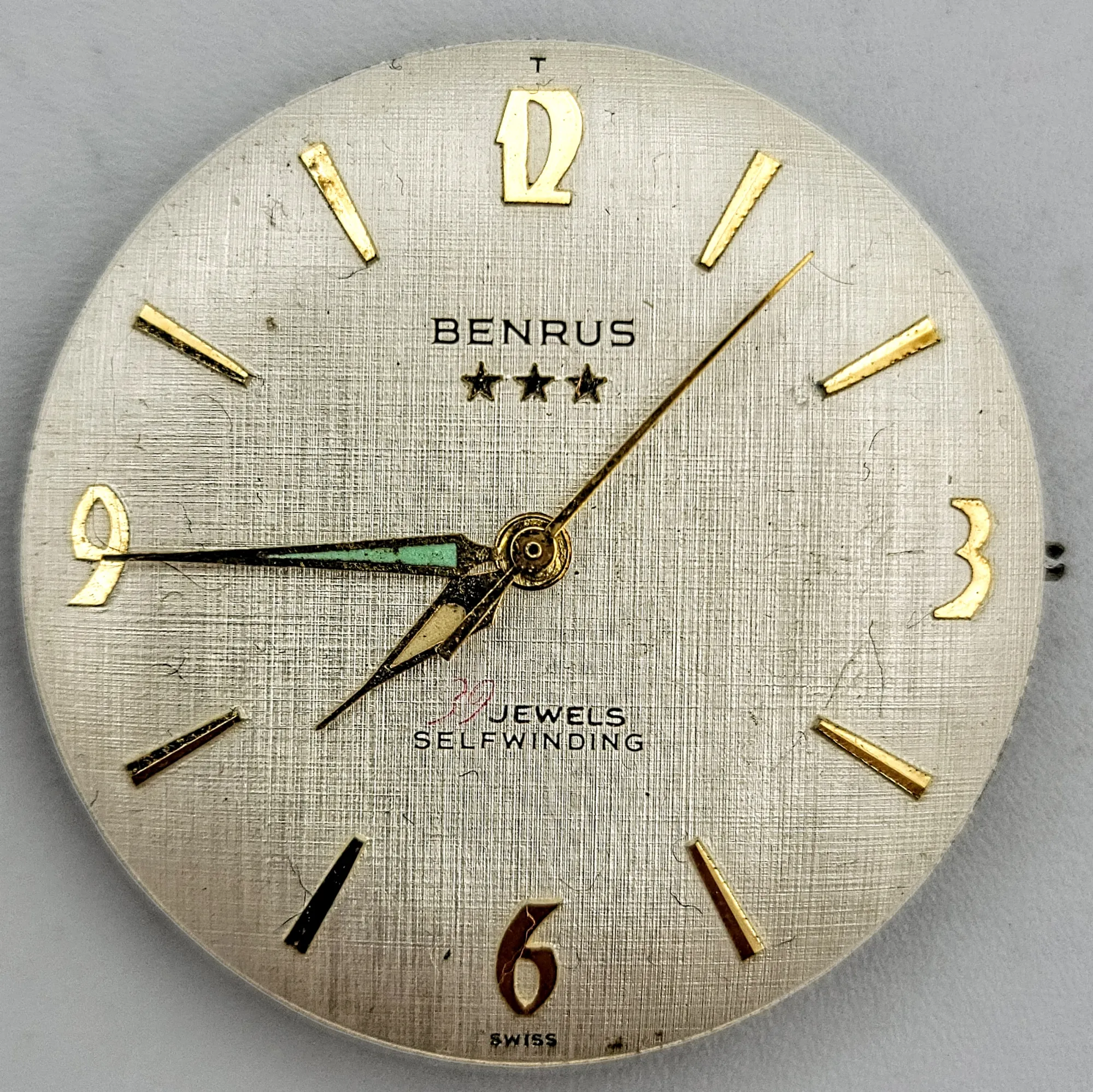 BENRUS Three Stars 39 Jewels Self-Winding Watch Cal. ETA 2451 - In BOX!