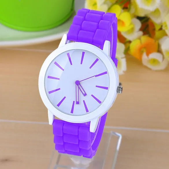 Best Gift Classic Quartz Ladies Jelly Silicone Wrist Watch