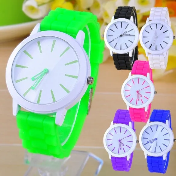 Best Gift Classic Quartz Ladies Jelly Silicone Wrist Watch