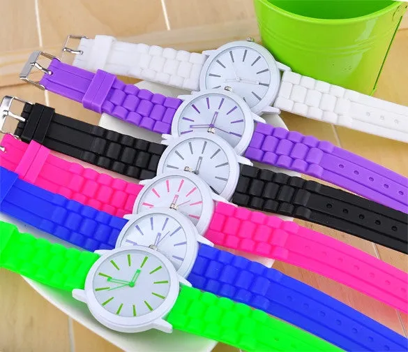 Best Gift Classic Quartz Ladies Jelly Silicone Wrist Watch