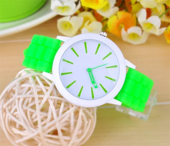 Best Gift Classic Quartz Ladies Jelly Silicone Wrist Watch