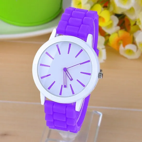 Best Gift Classic Quartz Ladies Jelly Silicone Wrist Watch