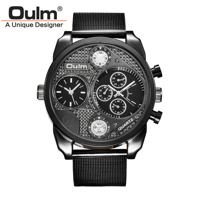 Black Gold Individuality Big Watch Man Luxury Brand Quartz Wrist Watches Men Full Steel Watch Military Clock Male montre homme