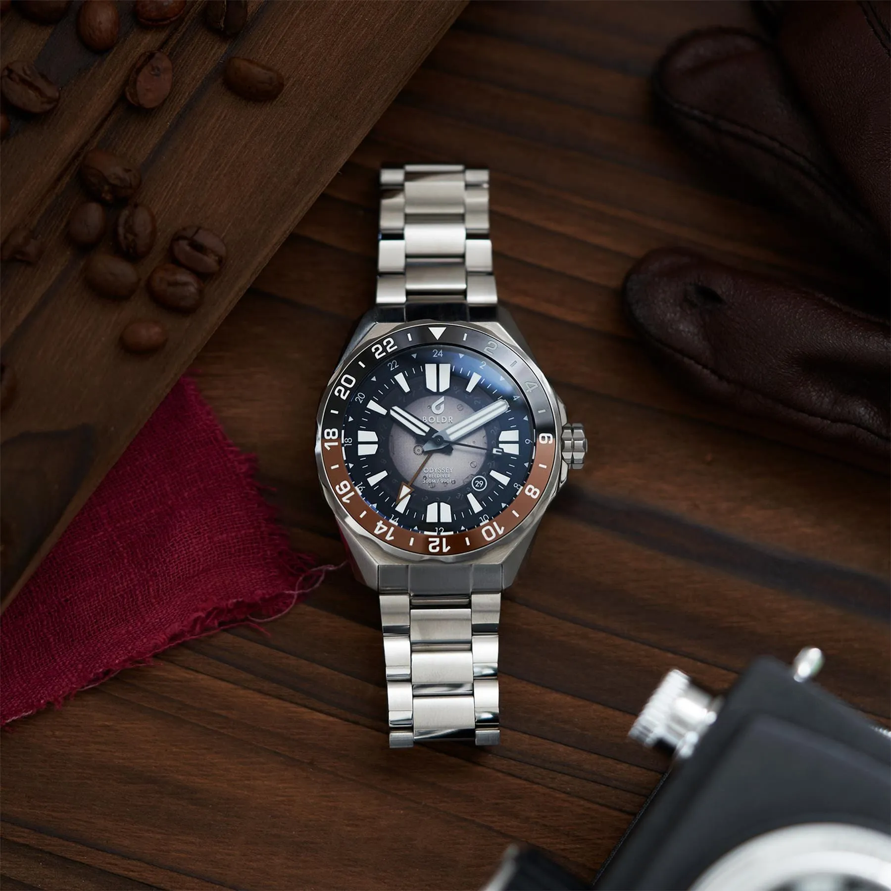 Boldr Odyssey Freediver GMT Black / Brown LIKE NEW