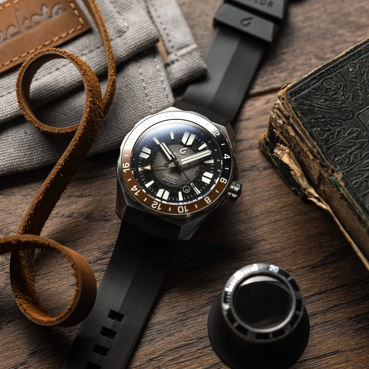 Boldr Odyssey Freediver GMT Black / Brown LIKE NEW