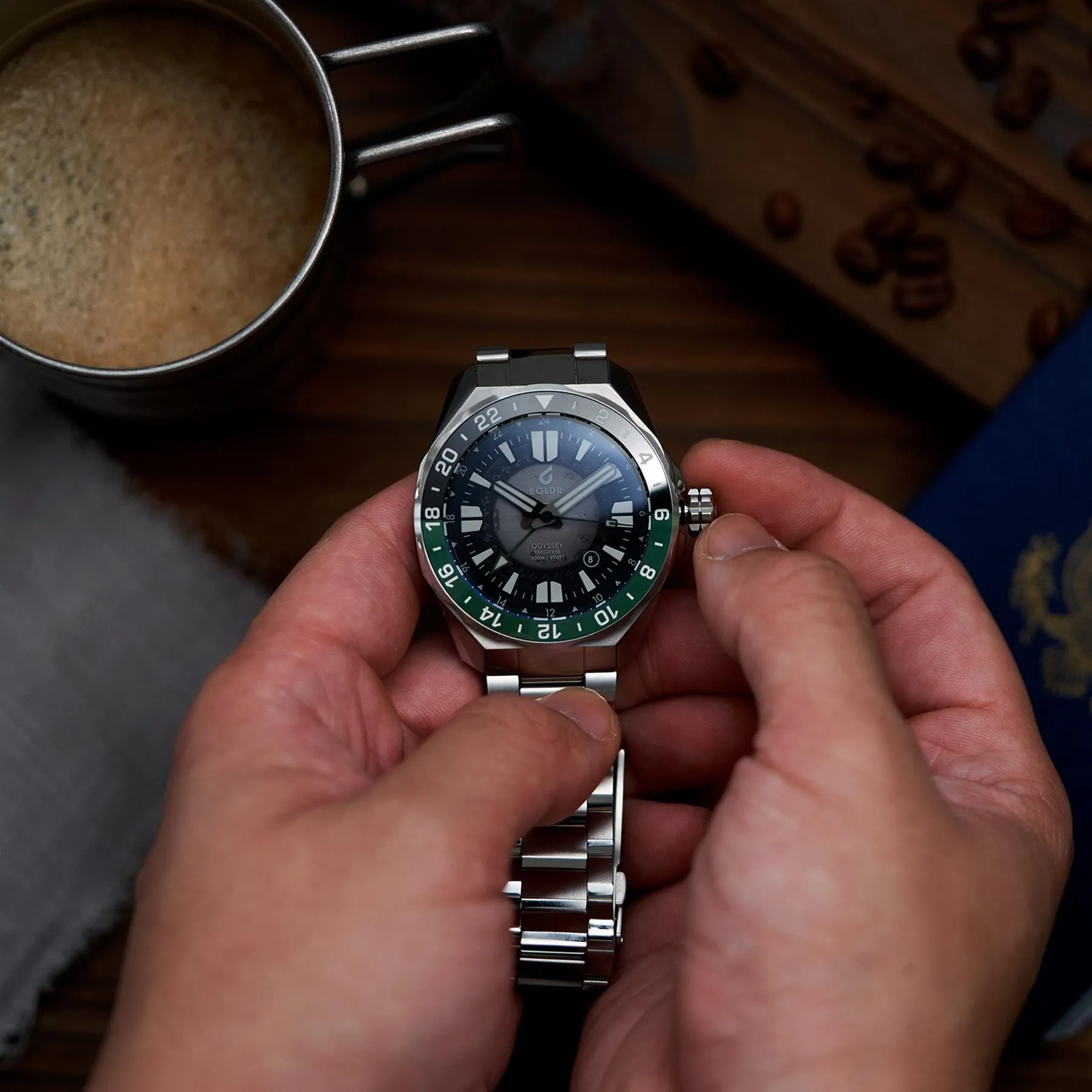 Boldr Odyssey Freediver GMT - Black / Green - LIKE NEW
