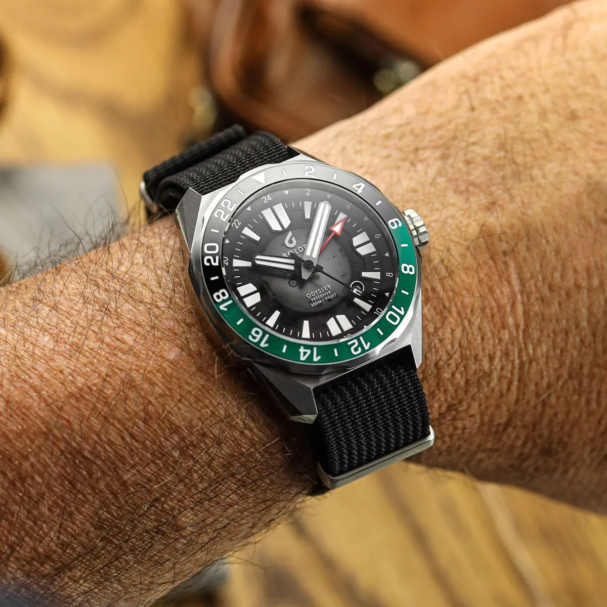 Boldr Odyssey Freediver GMT - Black / Green - LIKE NEW