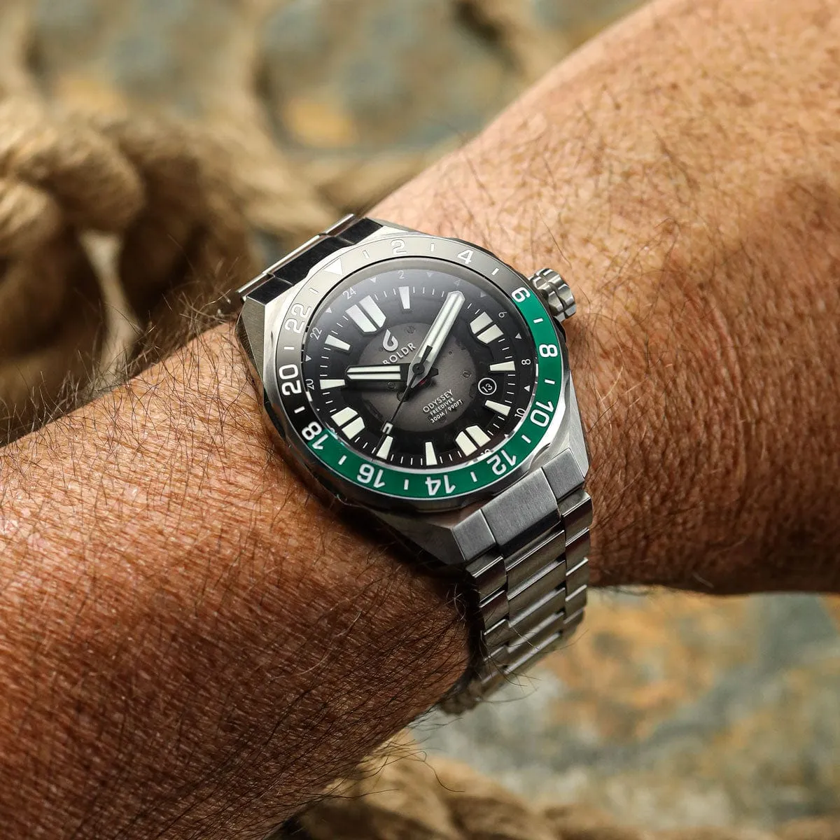 Boldr Odyssey Freediver GMT - Black / Green - LIKE NEW