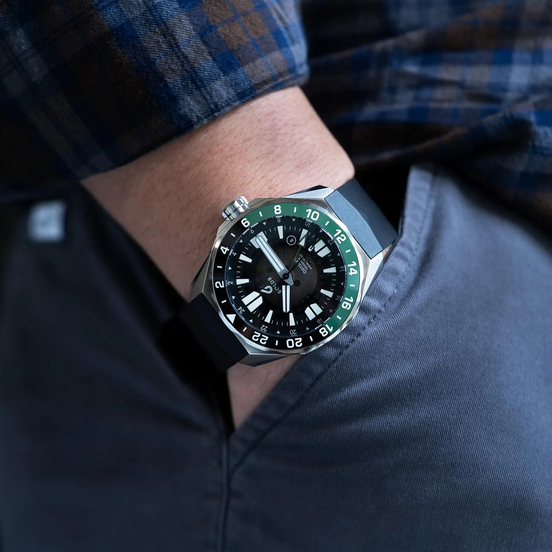 Boldr Odyssey Freediver GMT - Black / Green - LIKE NEW