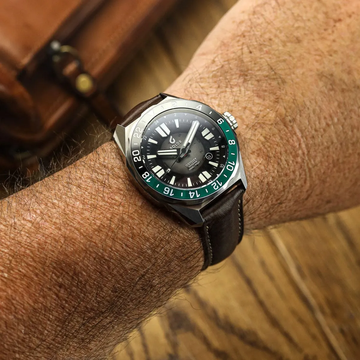 Boldr Odyssey Freediver GMT - Black / Green - LIKE NEW