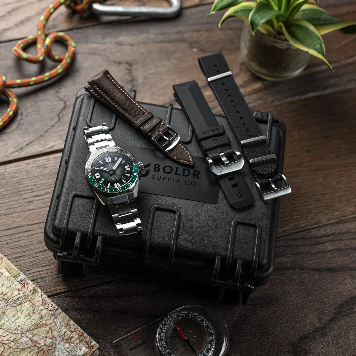 Boldr Odyssey Freediver GMT - Black / Green - LIKE NEW