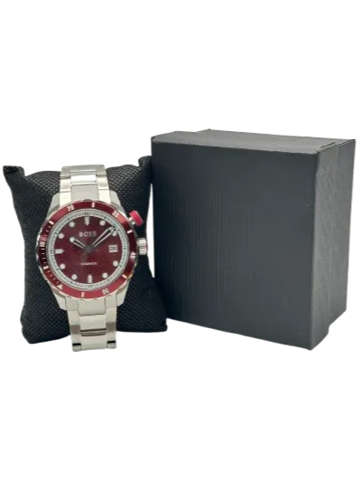 BOSS Bossmatic Hybrid Automatic Red Dial & Stainless Steel Watch