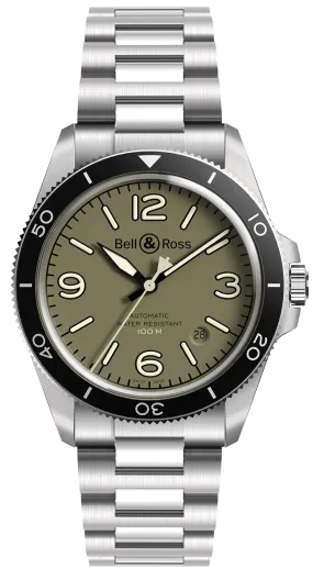 BR Watch Vintage BR V2-92 Military Green Bracelet D