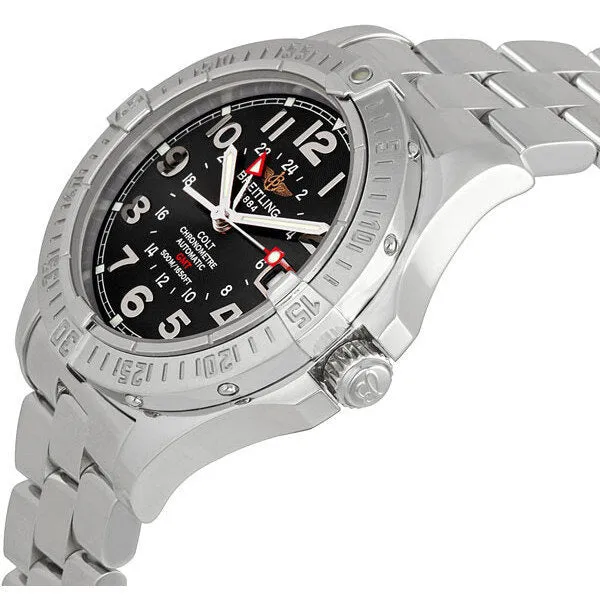 Breitling Aeromarine Colt GMT Steel Black Men's Watch A3235011-B715SS A3235011/B715/136A