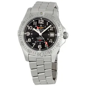 Breitling Aeromarine Colt GMT Steel Black Men's Watch A3235011-B715SS A3235011/B715/136A