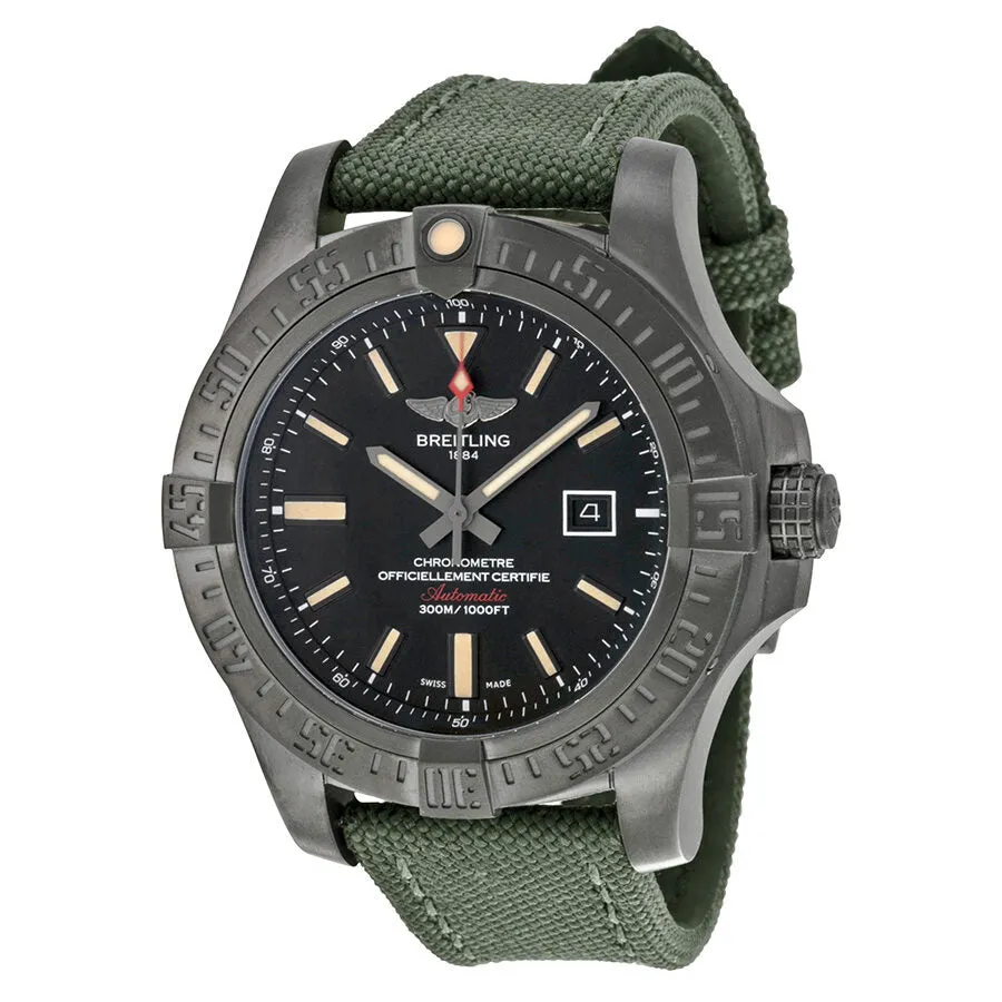 Breitling Avenger Blackbird Automatic Black Dial Green Canvas Strap Men's Watch V1731010-BD12GRFT V1731010-BD12-105W-M20BASA.1